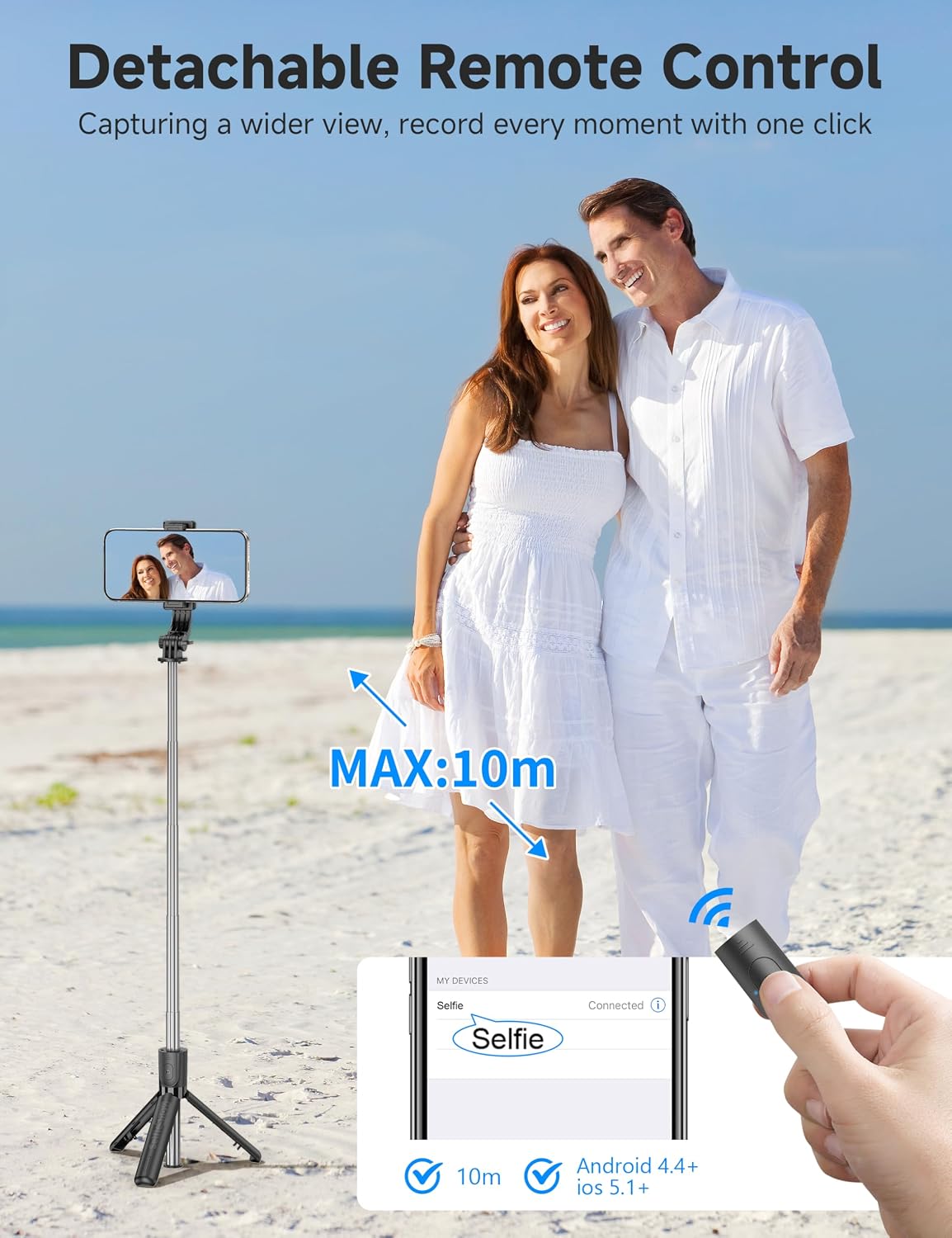 Detalle de Portable Selfie Stick 67.2 cm Extendable Tripod