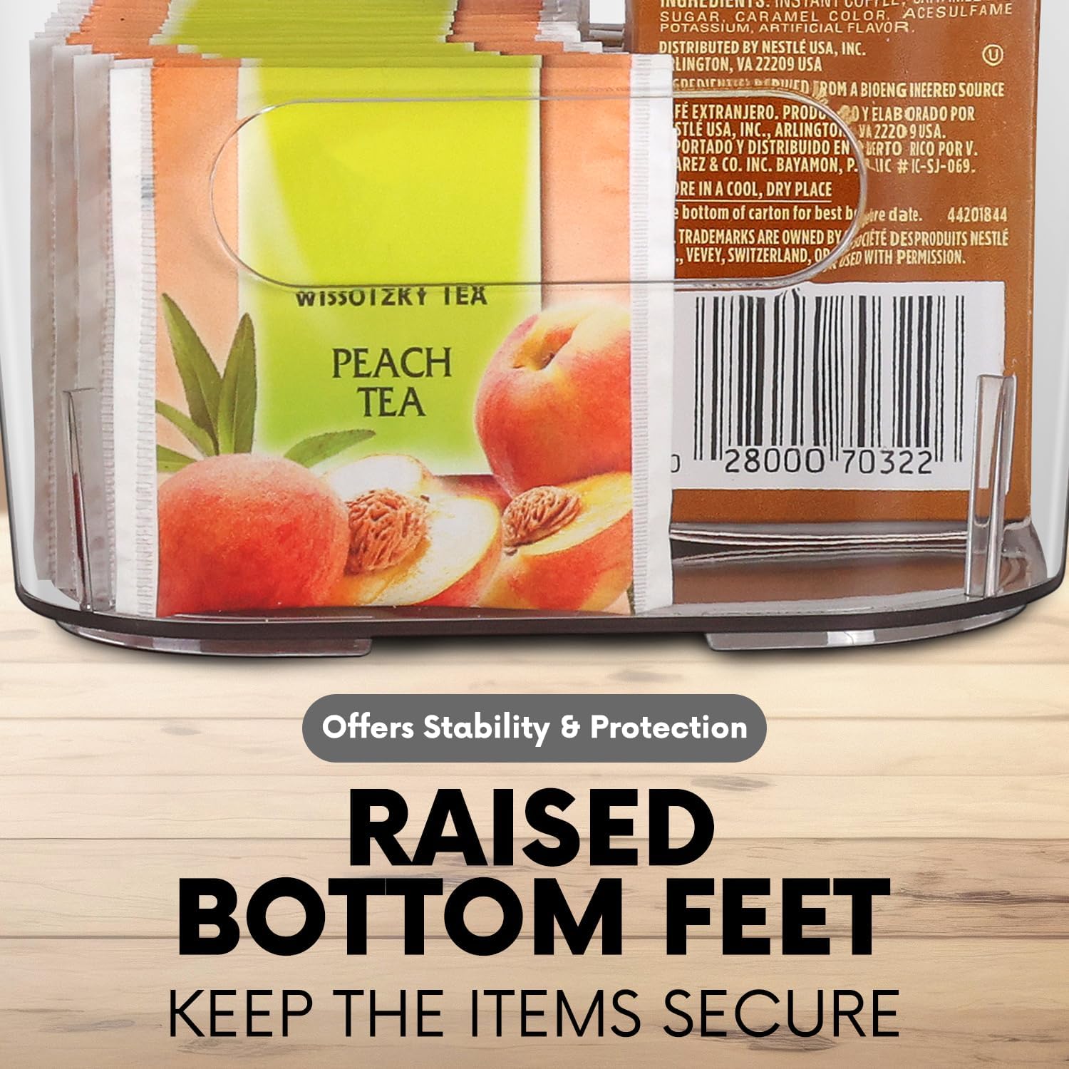 Detalle 2 de Clear Plastic Storage Bins (Set of Organizer Containers) for Kitchen, Pantry, Fridge, and More