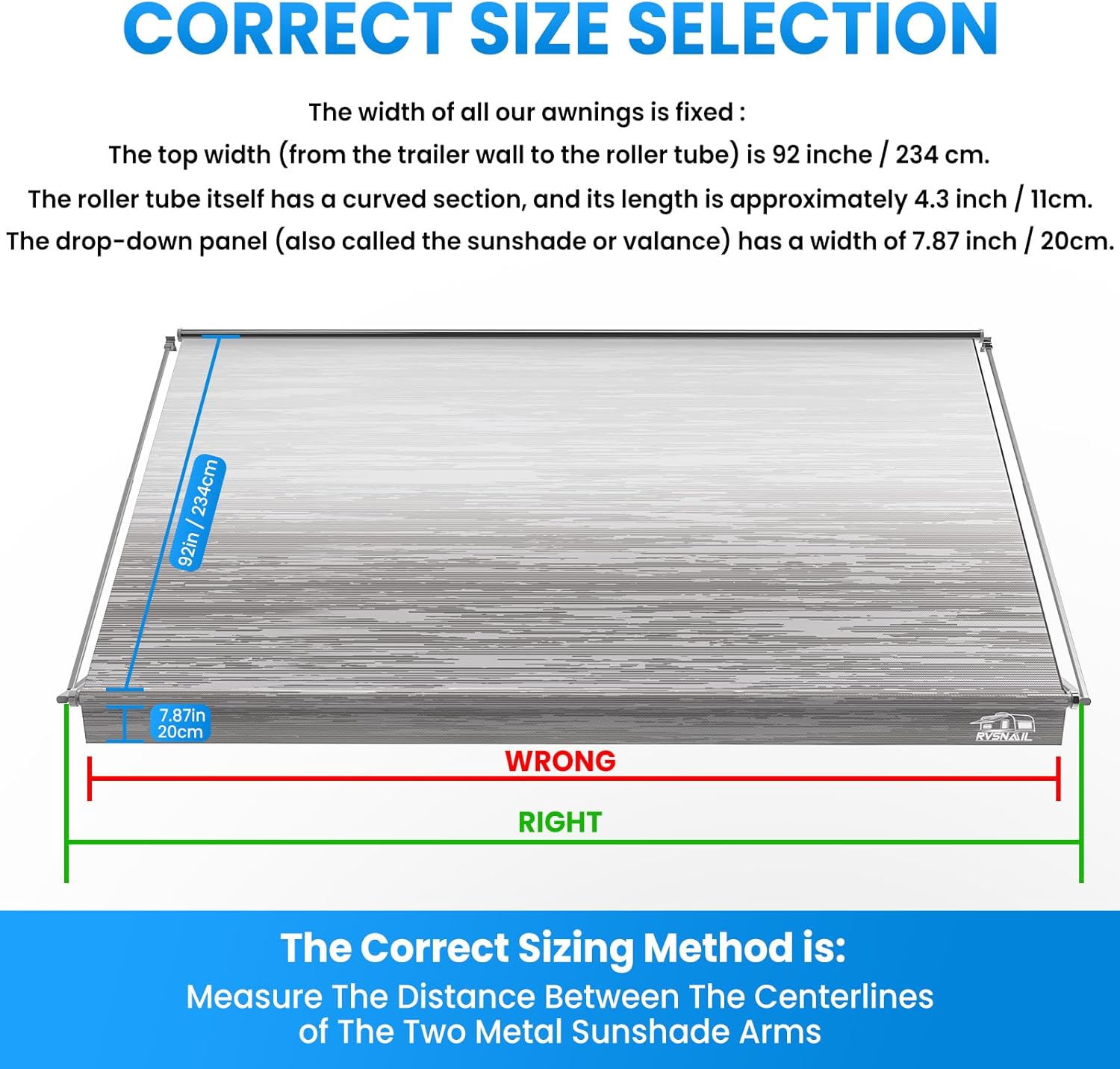 Thumbnail 5 de RVSNAIL RV Awning Fabric Replacement (Gray Fade) 14'2"–15FT, 19.5oz Heavy-Duty Vinyl Canopy Cover
