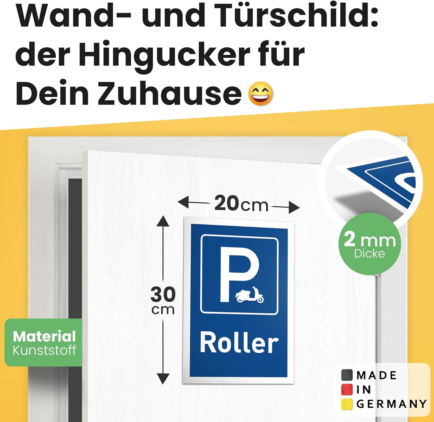 Thumbnail 1 de DankeDir Parkplatz Roller Schild 30x20 cm