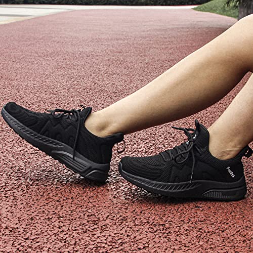 Detalle 2 de Feethit Chaussures de Sport Femme Respirant Légère de Fitness Noir — Taille 41
