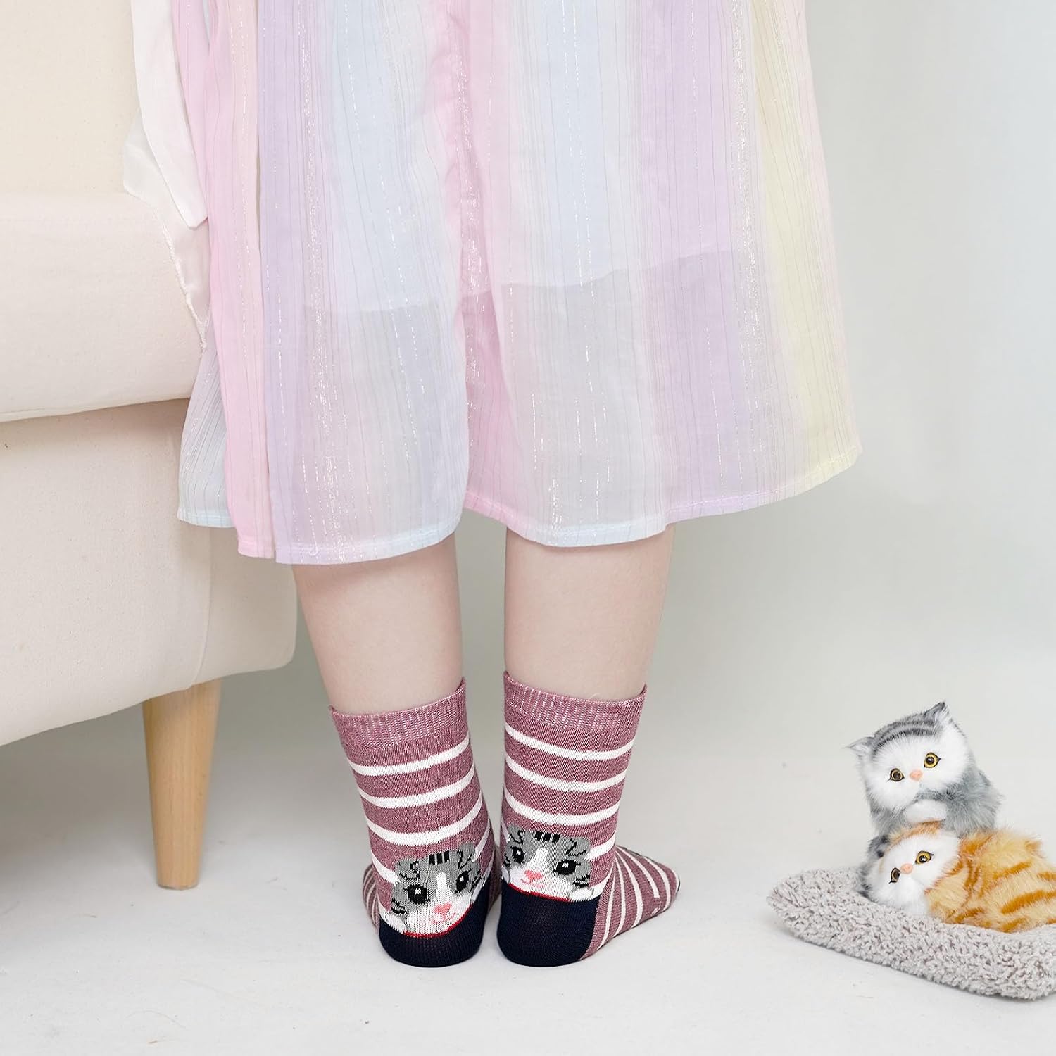 Thumbnail 3 de PUTUO Chaussettes Fille Enfant en Coton 5 paires