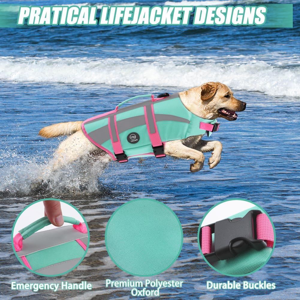 Detalle de EMUST Dog Life Vests: Adjustable XS Flotation Jacket for Small Dogs with Enhanced Buoyancy