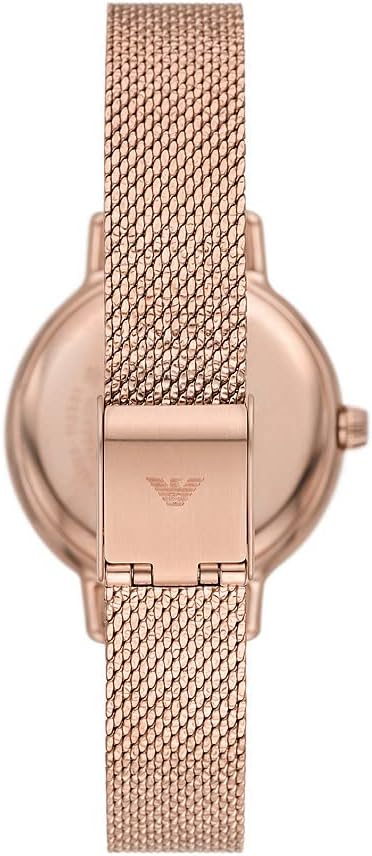 Thumbnail 1 de Emporio Armani Montre pour Femmes 32mm – quartz, cadran rose et bracelet maille milanaise en acier doré rose