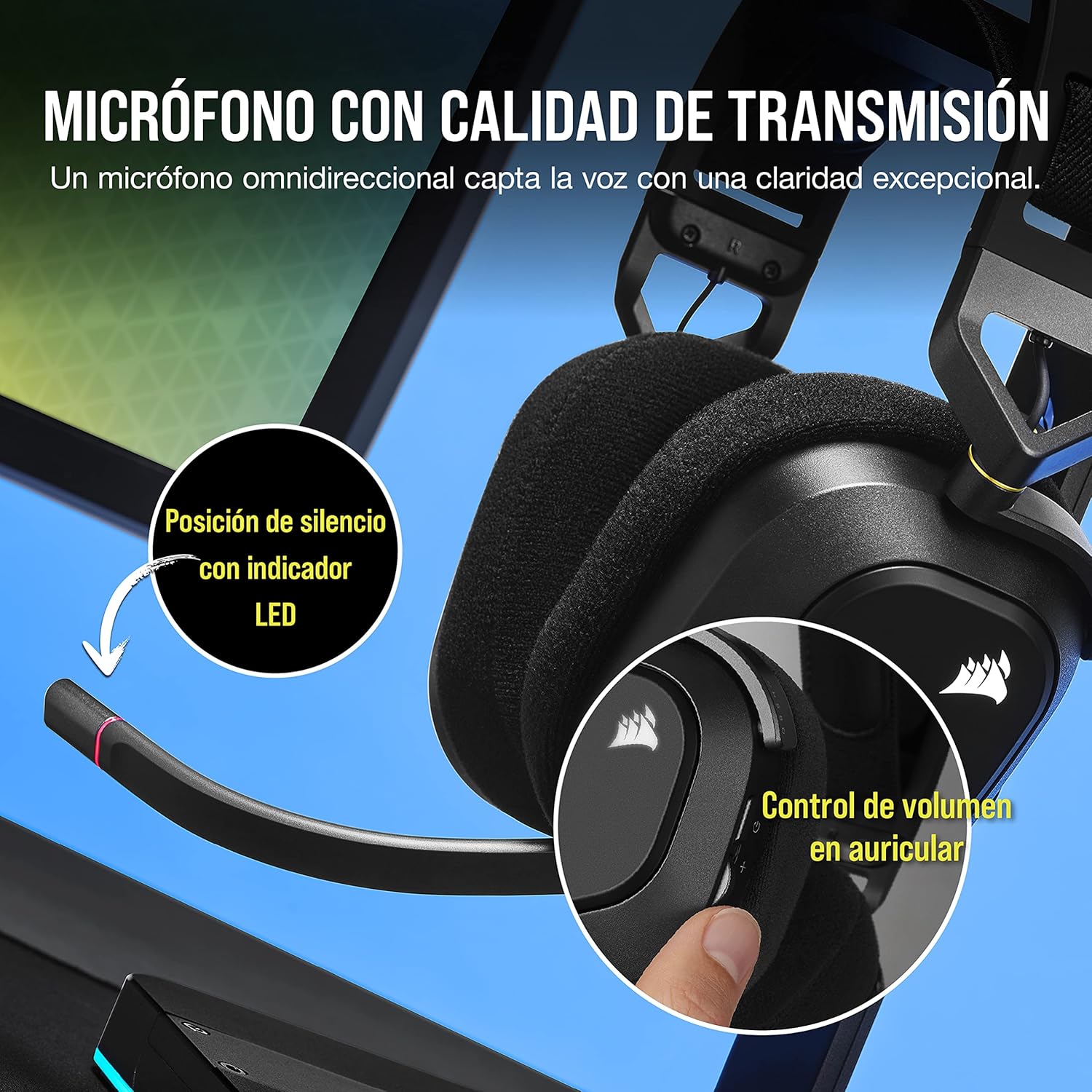 Thumbnail 6 de Corsair HS80 RGB WIRELESS Auriculares Inalámbricos 🎮 Multiplataforma
