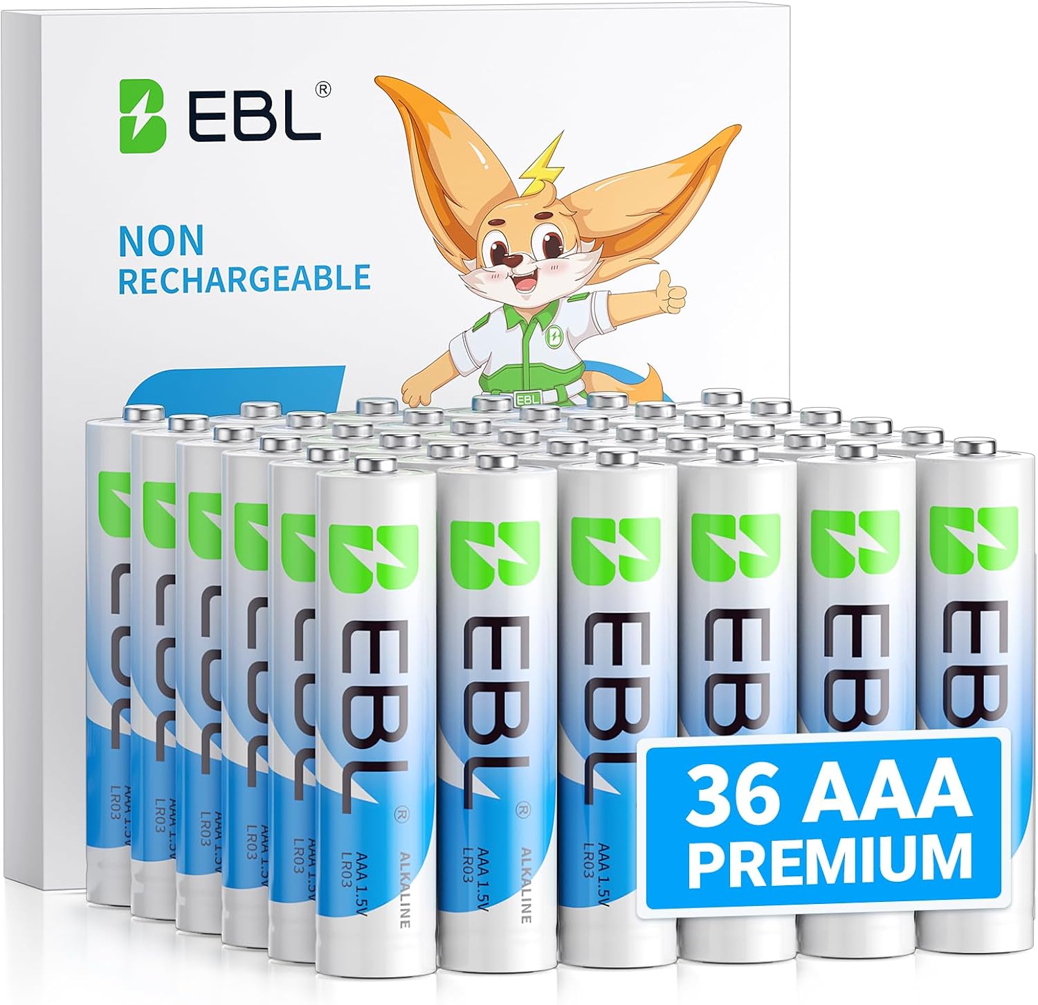 Detalle de EBL AAA Batteries, 36-Count
