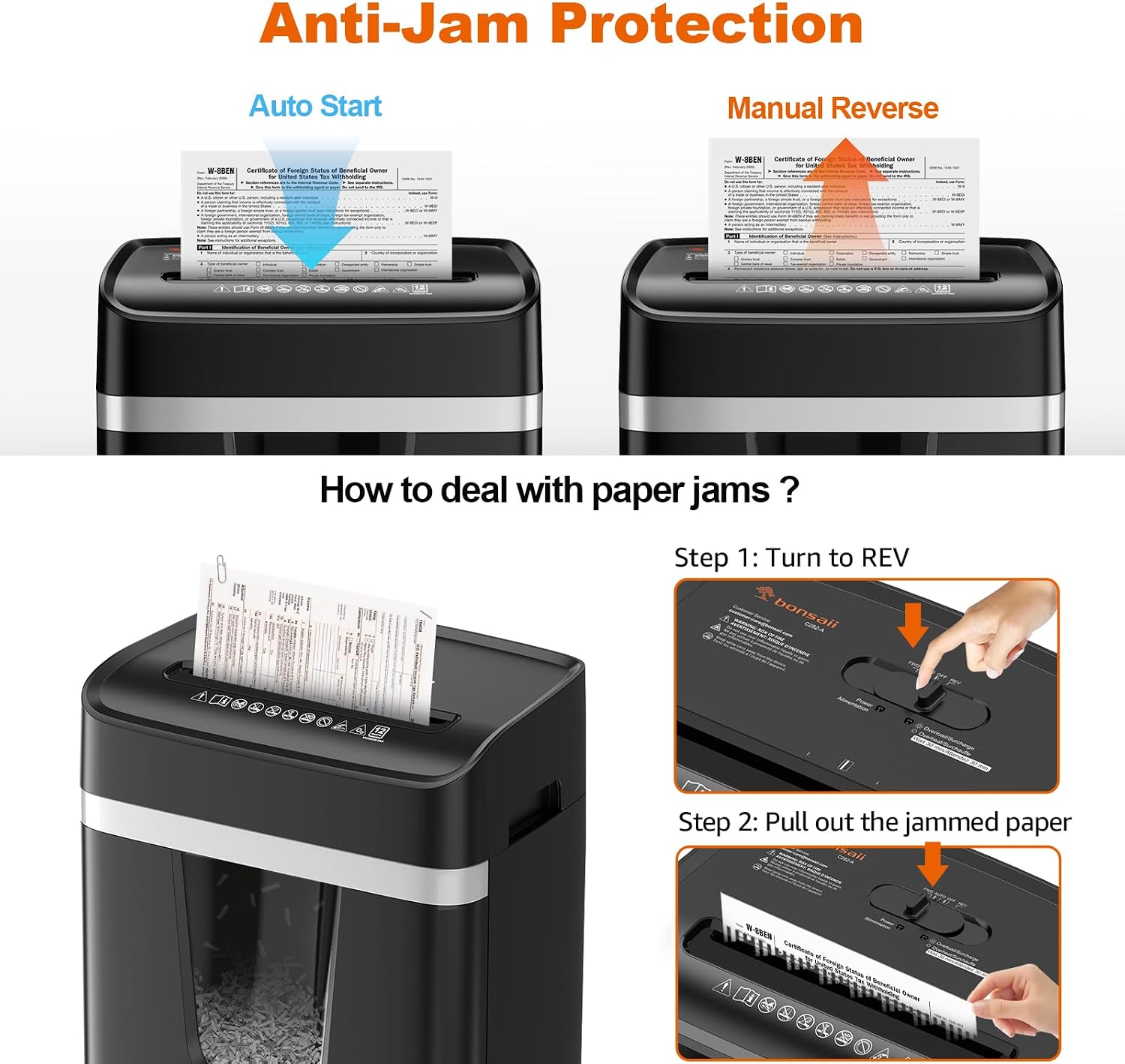 Detalle 2 de Bonsaii 12-Sheet Paper Shredder