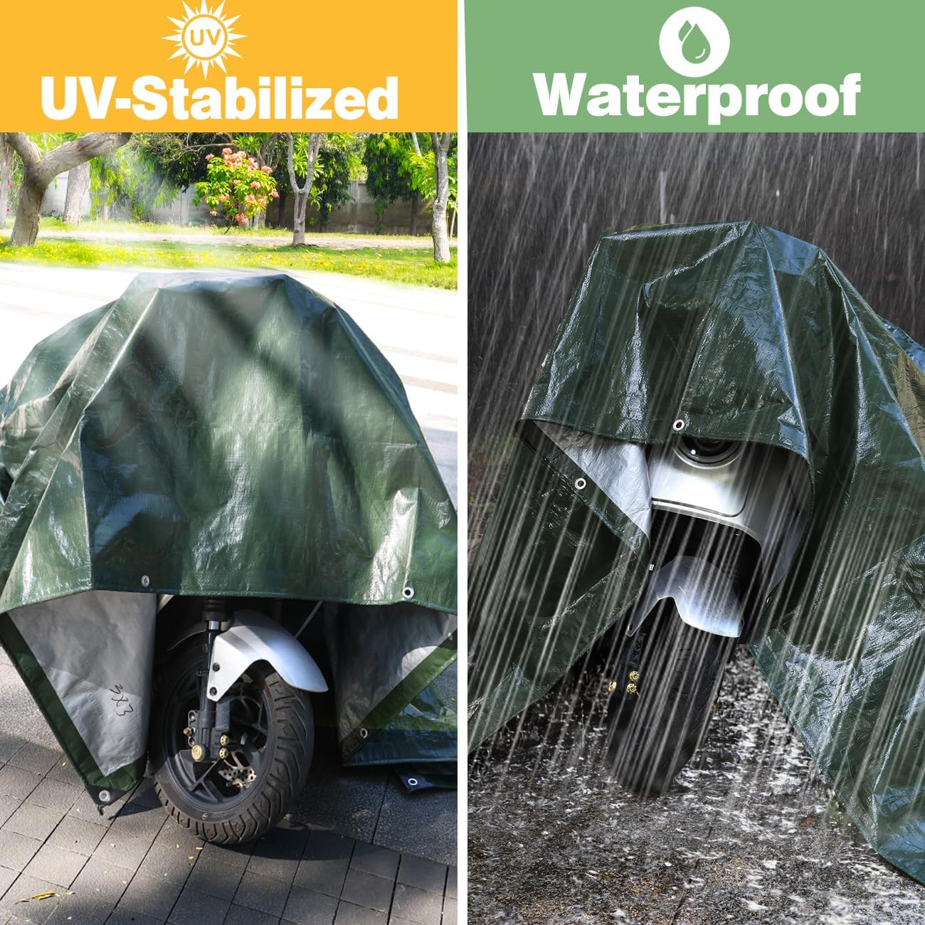 Thumbnail 6 de Wohohoho 125GSM Waterproof Heavy Duty Tarpaulin 2m x 2m (Green)