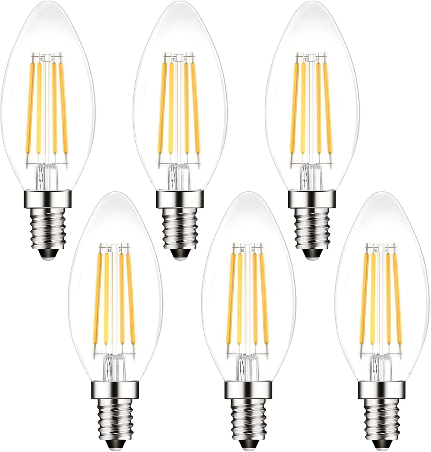 Detalle de PureShine E14 LED Candle Bulb (6-Pack) 4W, 2700K, 400lm – Warm White, SES Small Screw