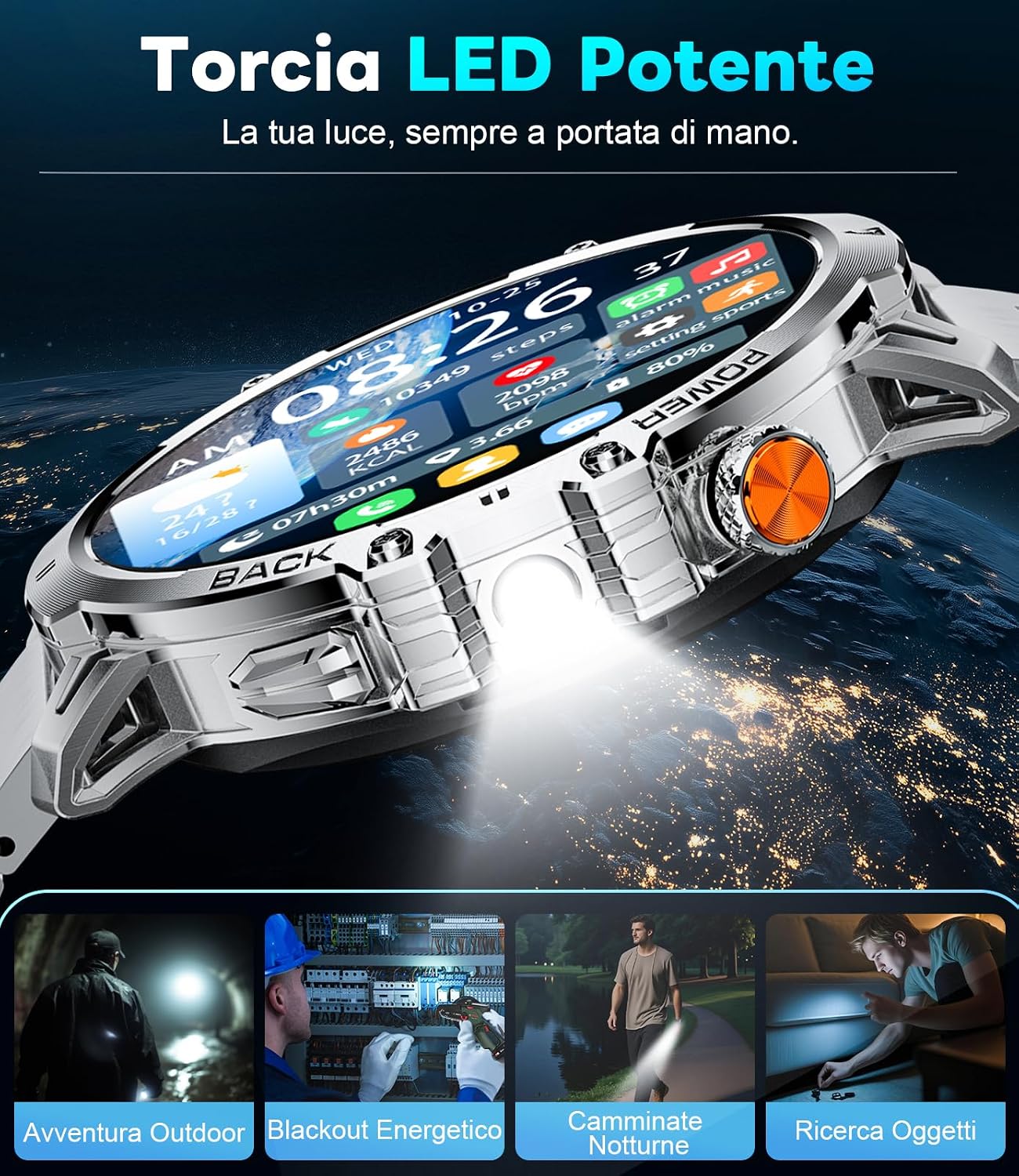 Detalle de FITFLEX Smartwatch uomo 1,85 pollici