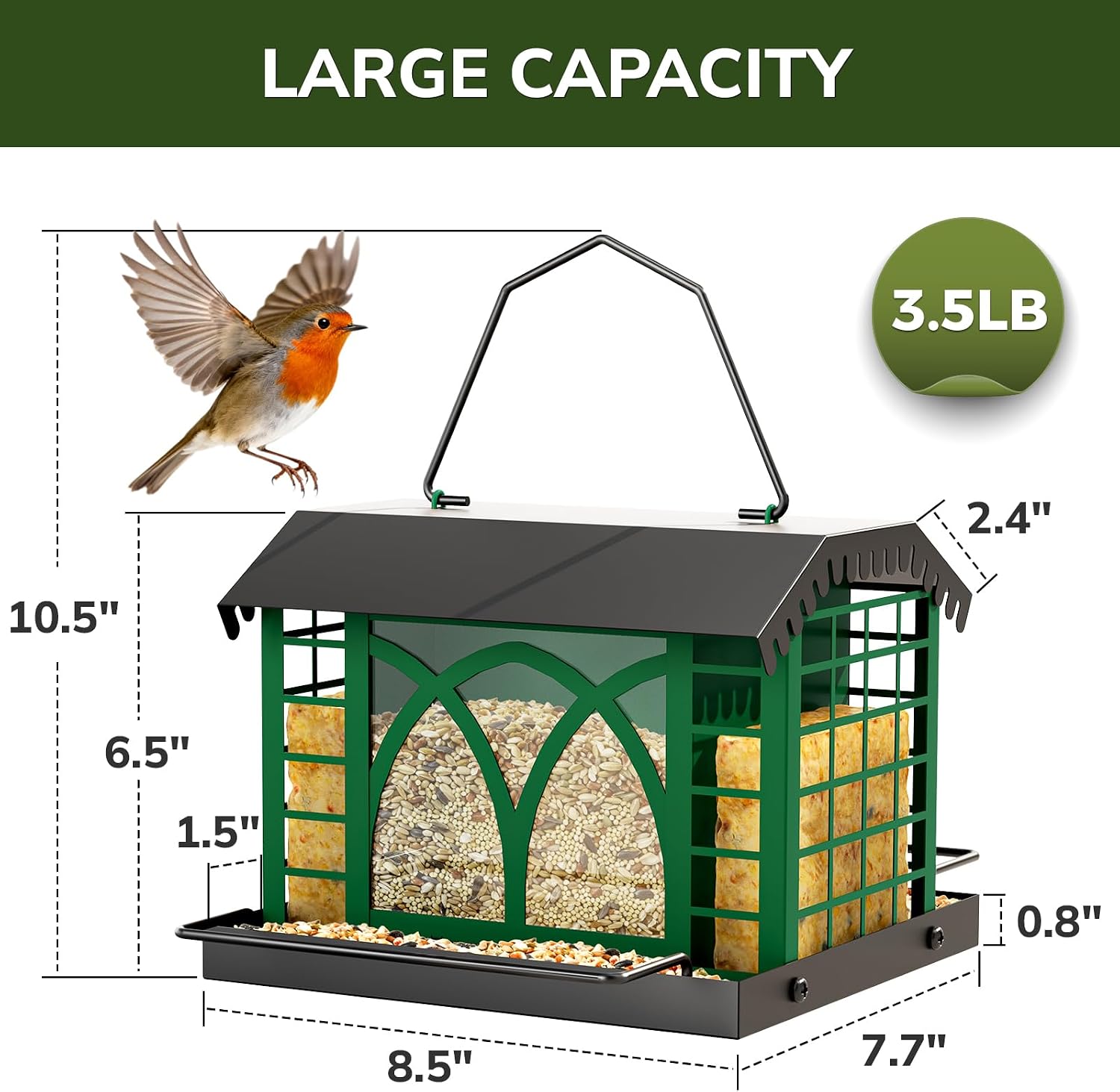 Detalle 2 de Metal Bird Feeder, 3.5 lb Capacity