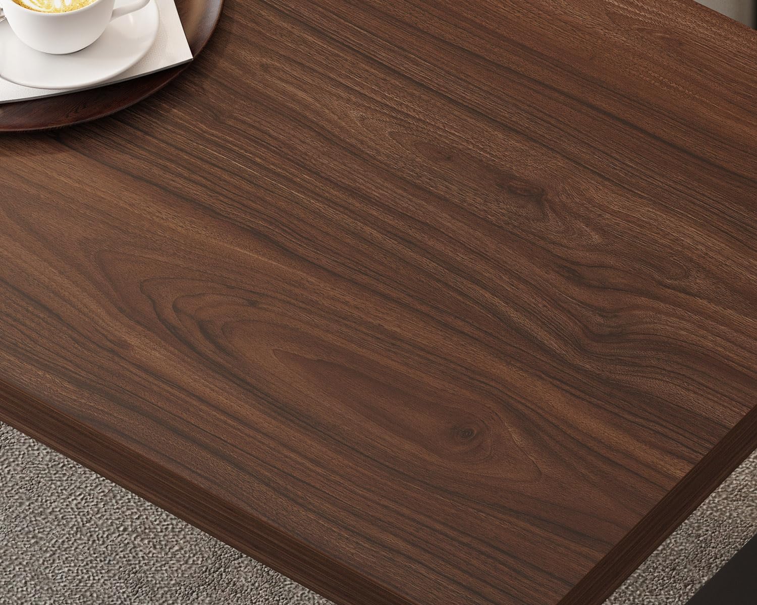 Thumbnail 4 de IBF Tavolino da salotto in legno e metallo industriale rettangolare 120 x 60 x 46,5 cm rovere e noce