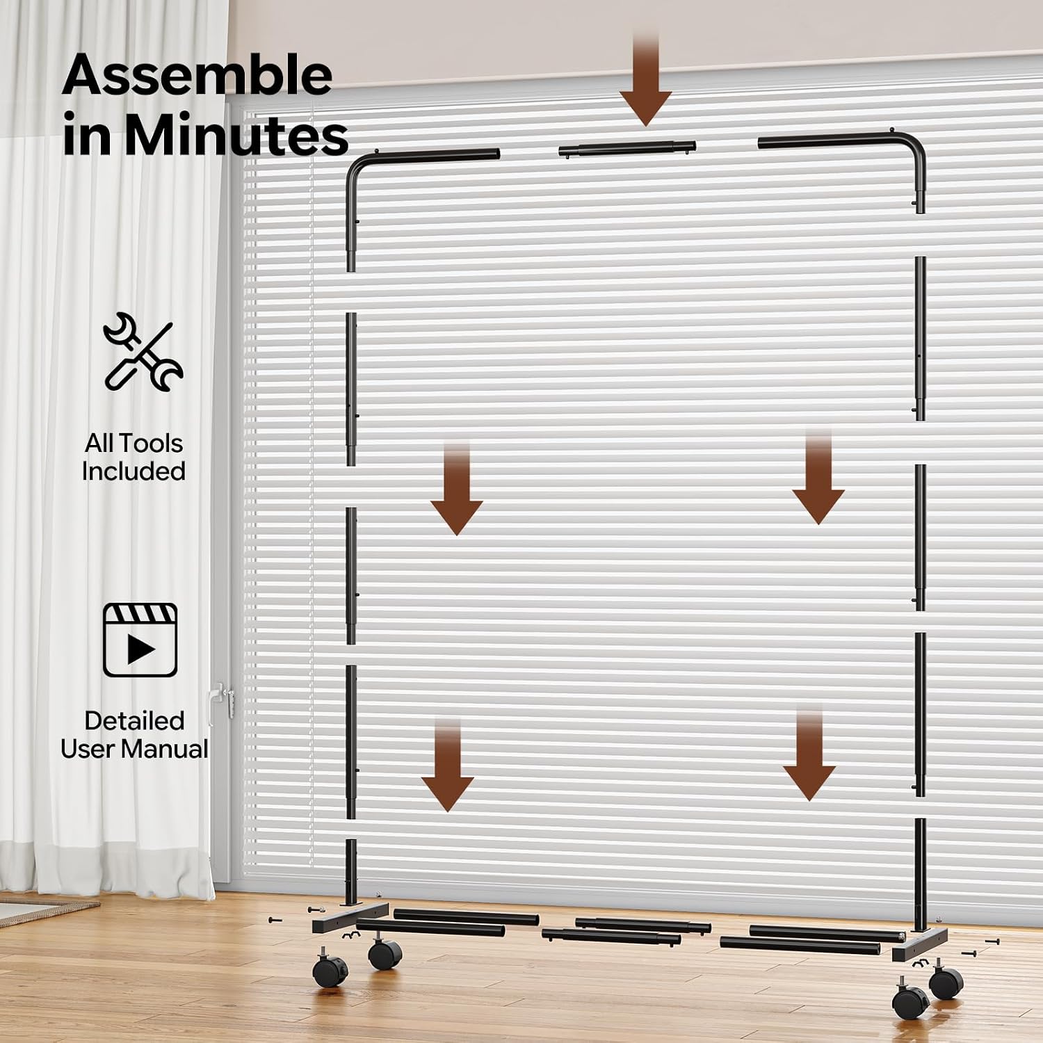 Thumbnail 6 de Simple Trending Standard Clothes Rack with Storage Shelves