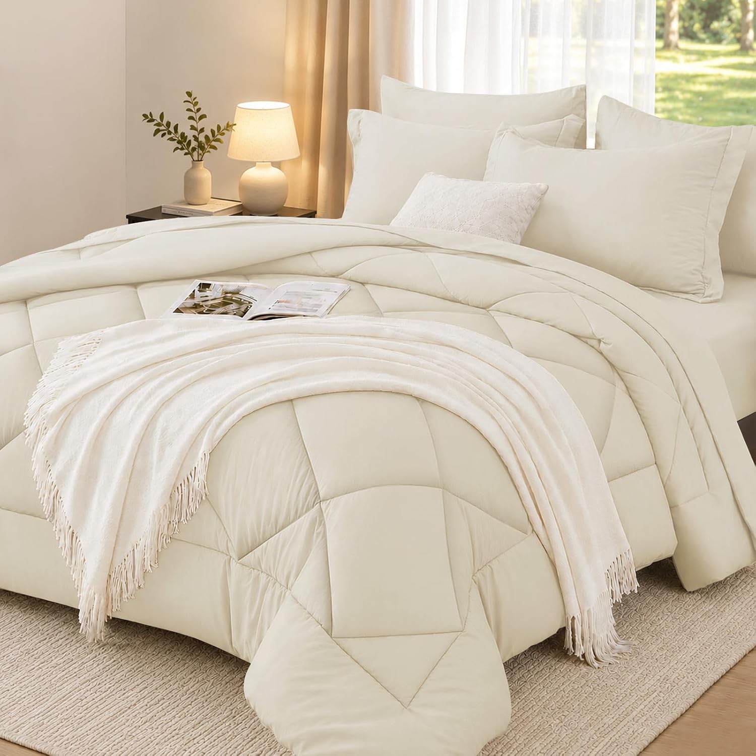 Detalle de FUANNA Queen Comforter Set, 7-Piece