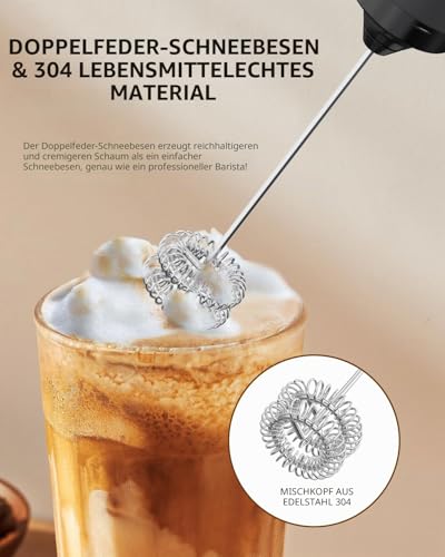 Detalle 2 de CIRCLE JOY Wiederaufladbarer Milchaufschäumer Handheld – kompakter Stabmixer aus Edelstahl