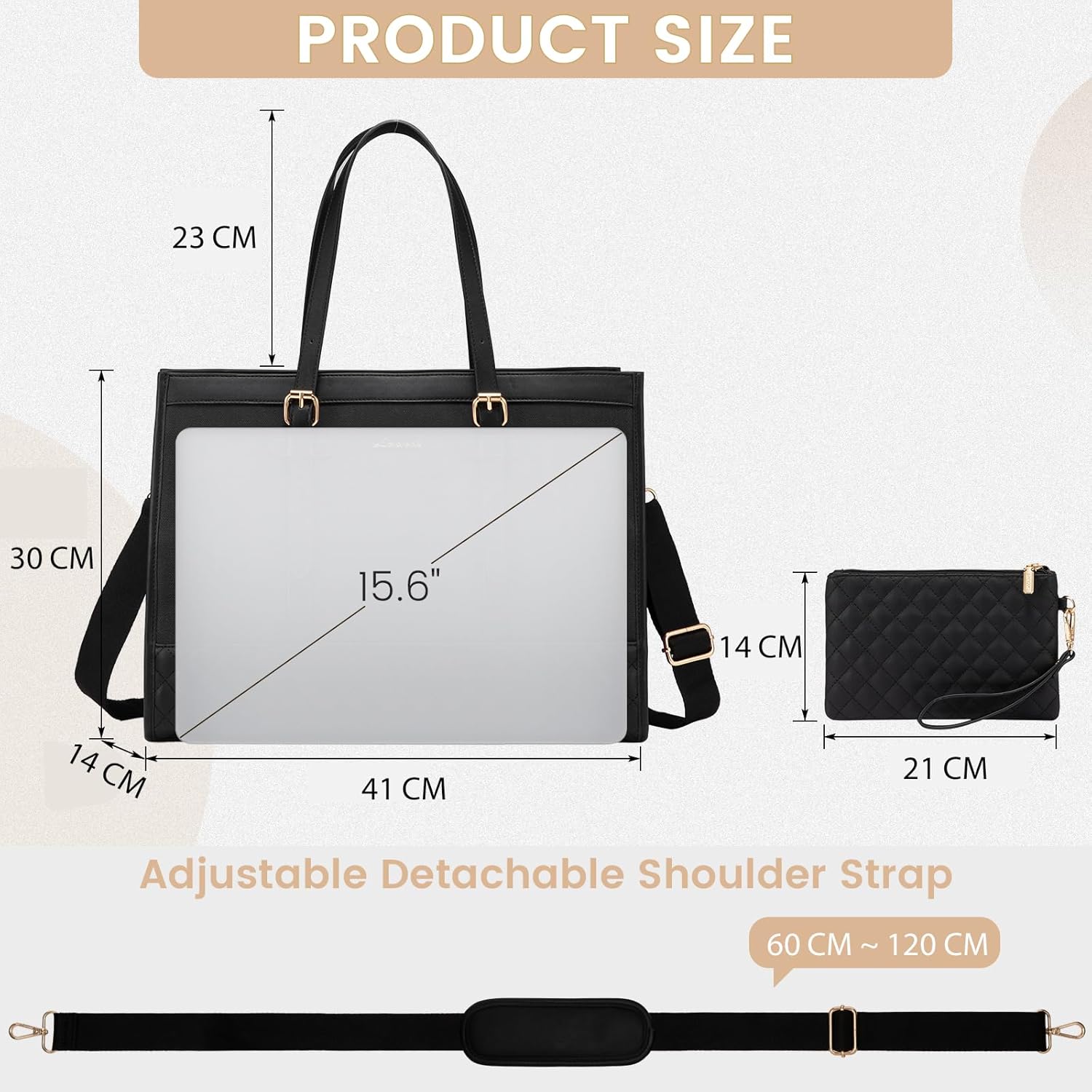 Thumbnail 2 de LOVEVOOK Laptoptasche 15,6 Zoll 👜