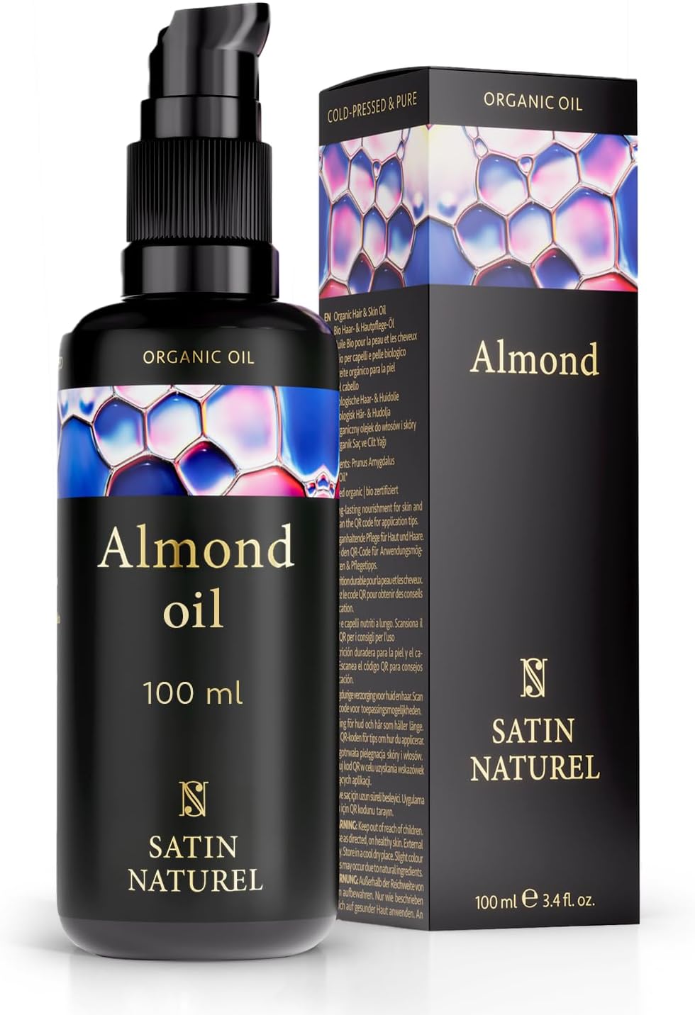 Detalle de Huile d’amande douce Bio 100 ml – Huile hydratante naturelle pour le corps, les cheveux et le massage