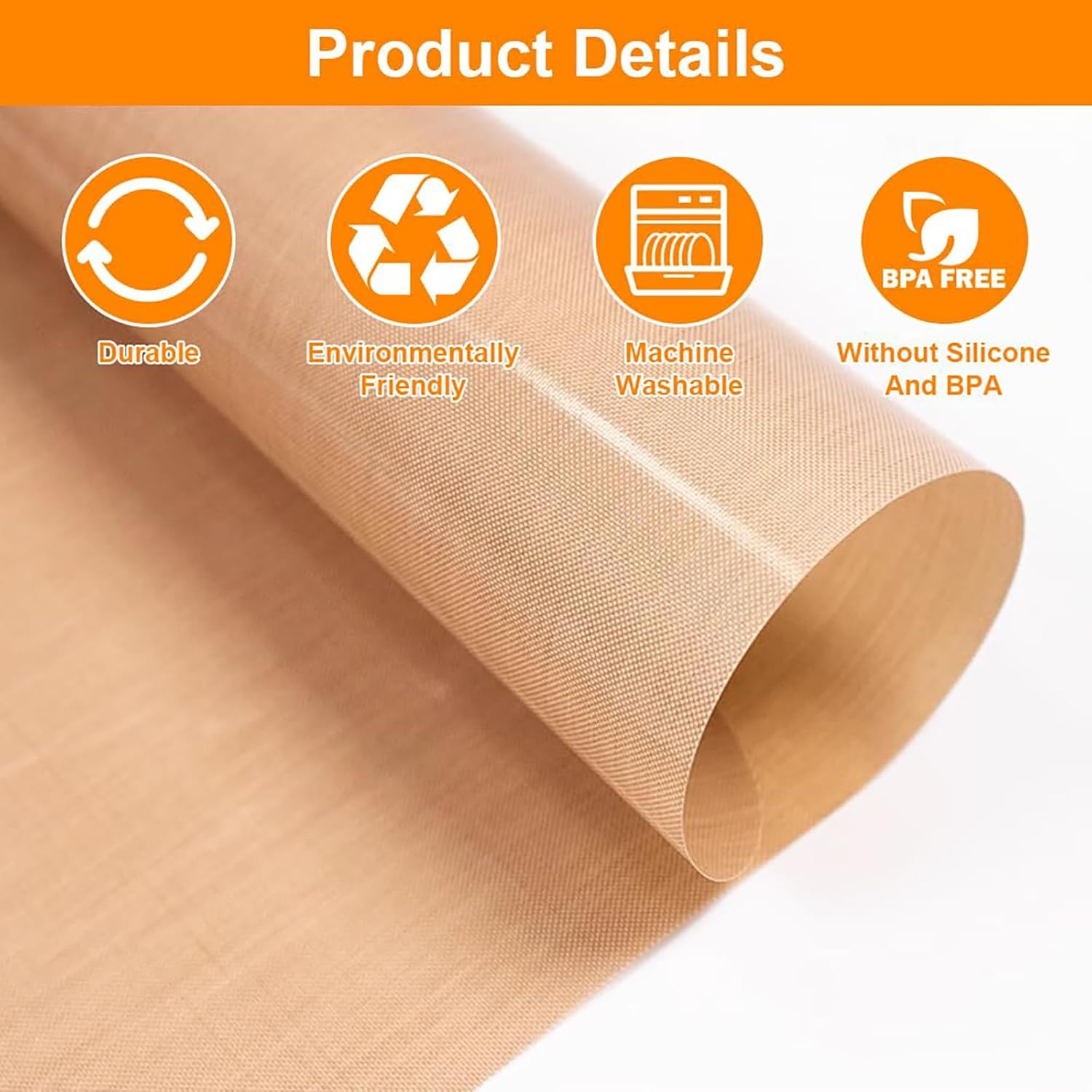 Thumbnail 2 de Yuannee Dauerbackfolie Kastenform 30 × 40 cm – 4‑er Set, wiederverwendbar, beidseitig nutzbar