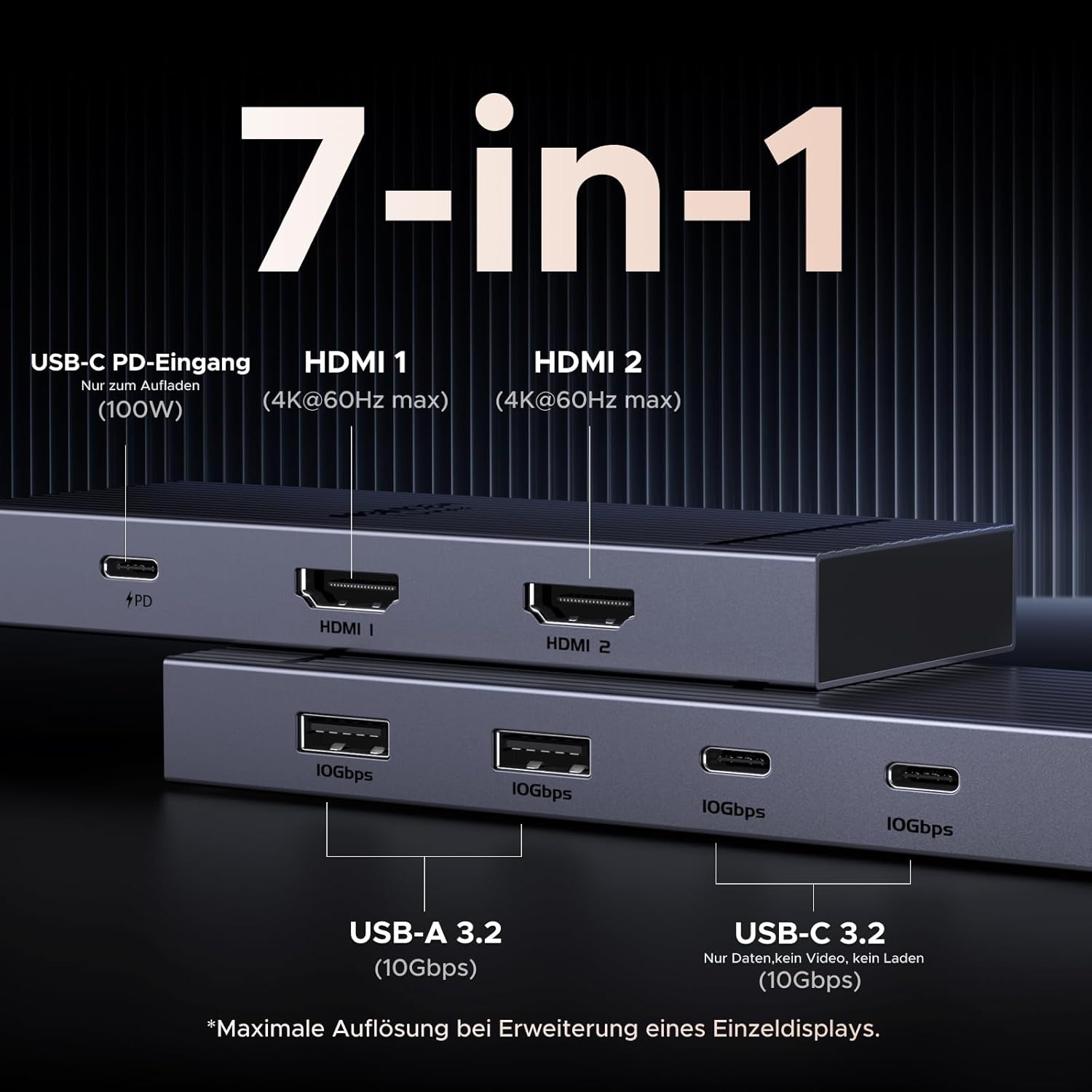 Thumbnail 1 de UGREEN Revodok Pro 207 USB-C Hub 2HDMI 4K@60Hz ⌚