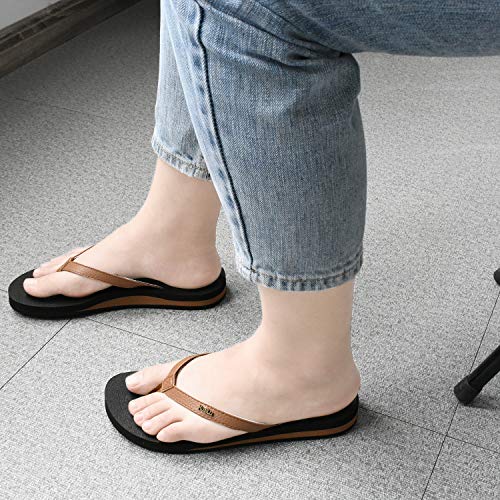 Thumbnail 2 de KuaiLu Women's Arch Support Flip Flops: Cushioned Leather Sandals for All-Day Comfort