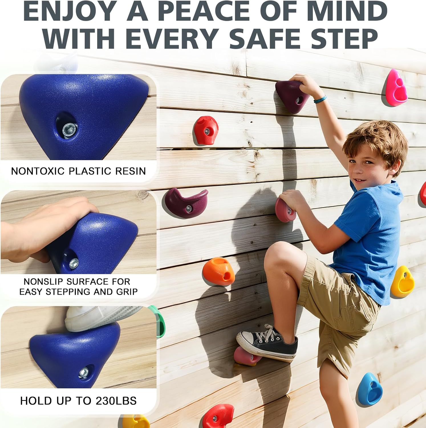 Thumbnail 1 de TOPNEW 32 Rock Climbing Holds: Multi-Size Set for Kids and Adults