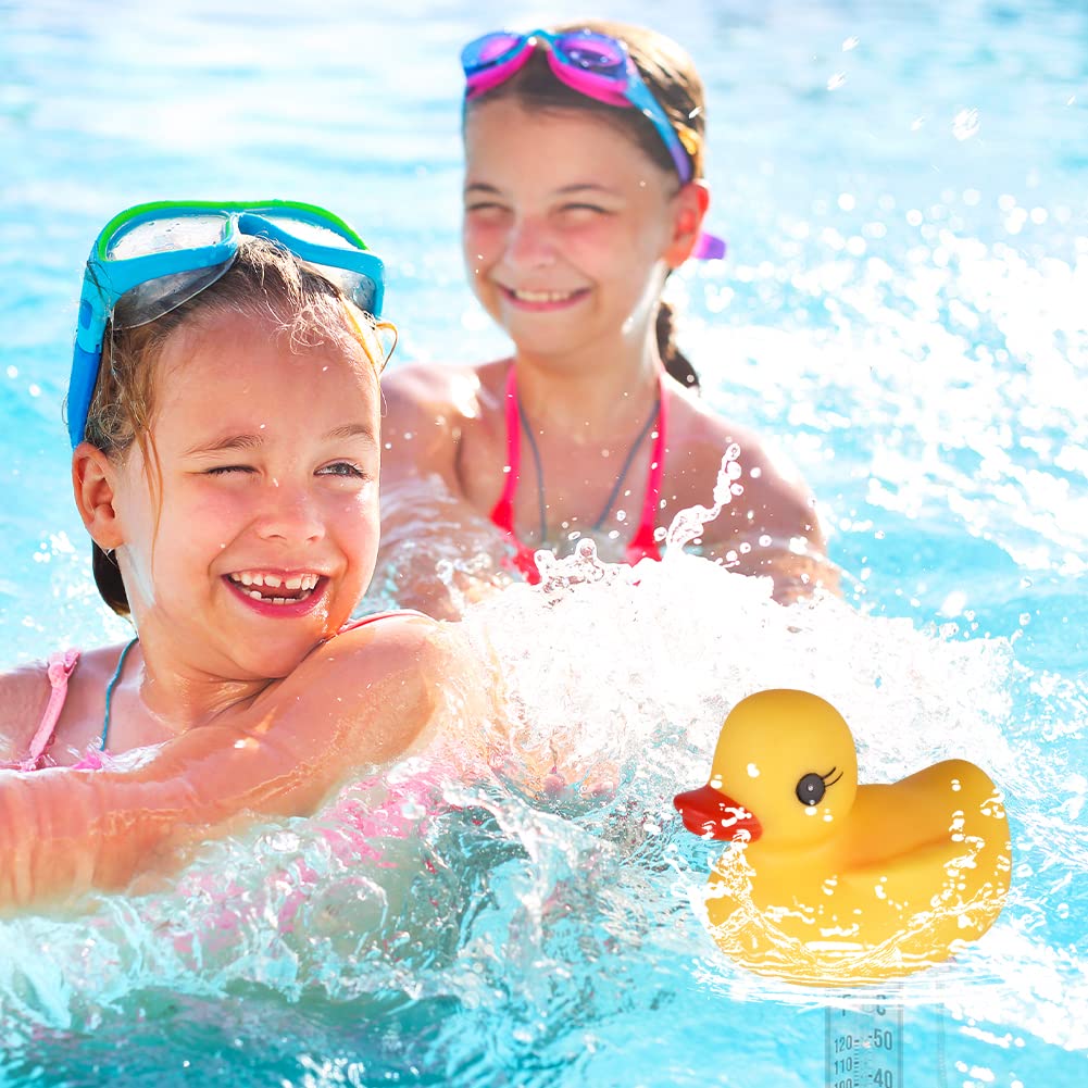 Thumbnail 5 de OFFCUP Duckling drijvende zwembadthermometer met digitaal display, gele eend