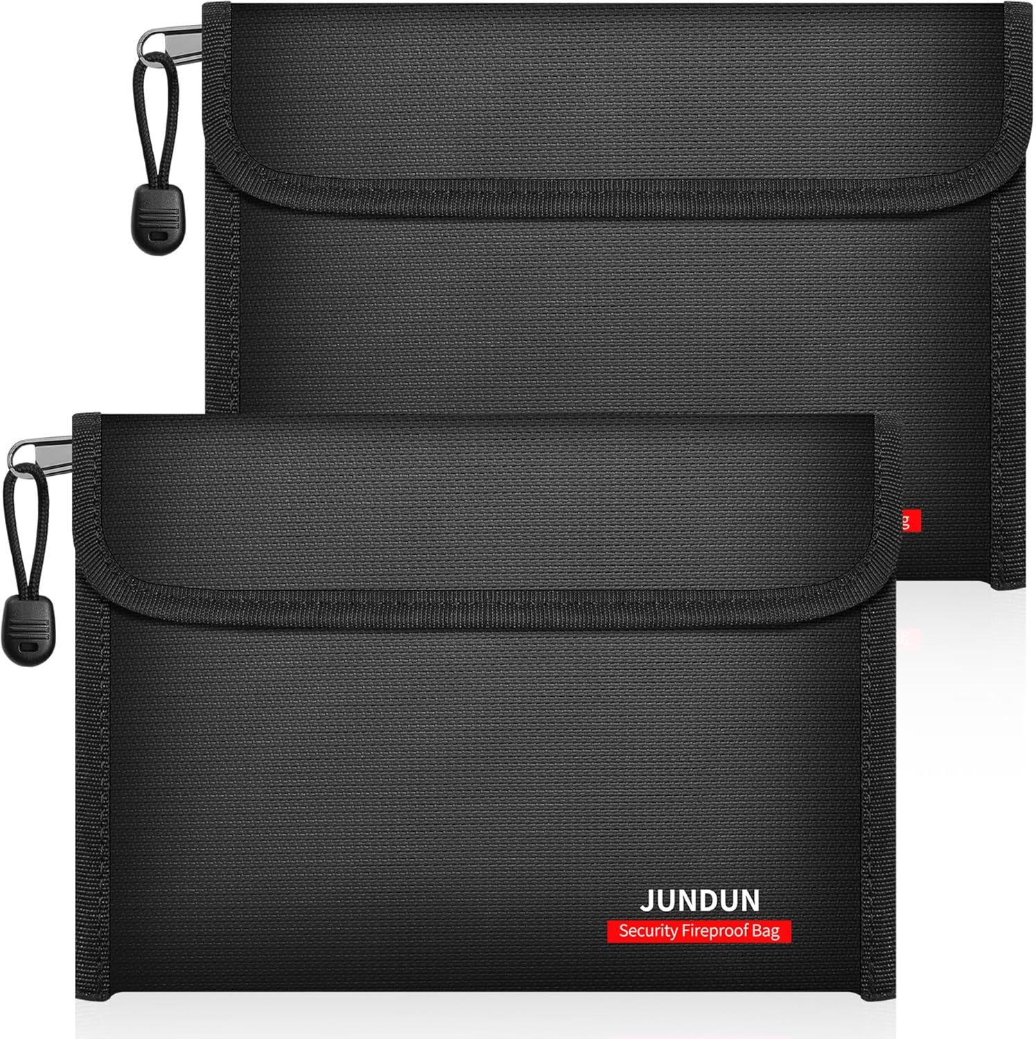 Thumbnail 1 de JUNDUN 2er Pack Feuerfeste Geldtasche 27x17 cm – Doppelter Reißverschluss, 12‑lagige Brand- und Wasserschutzfolie
