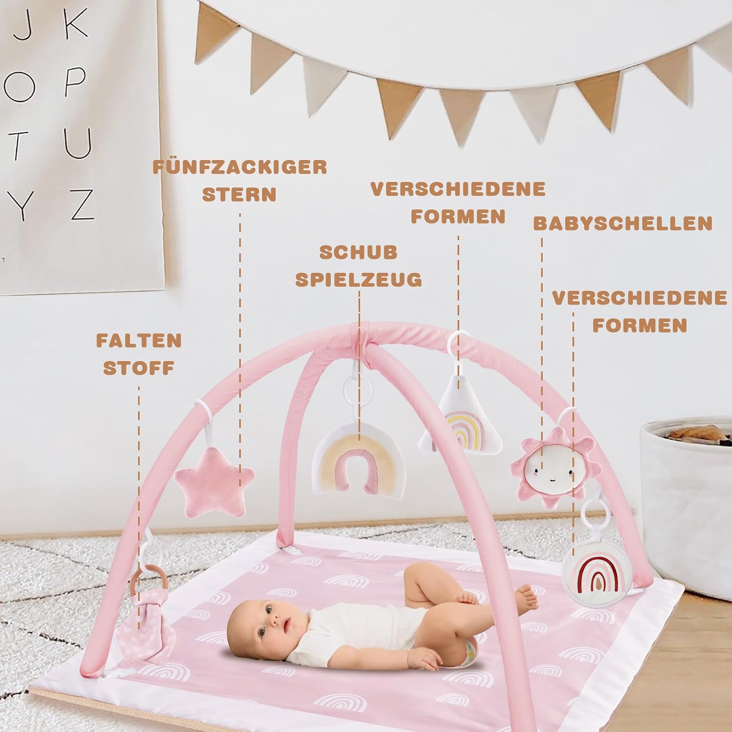 Thumbnail 2 de Mallify Spielmatte für Babys mit 6 Spielzeugen