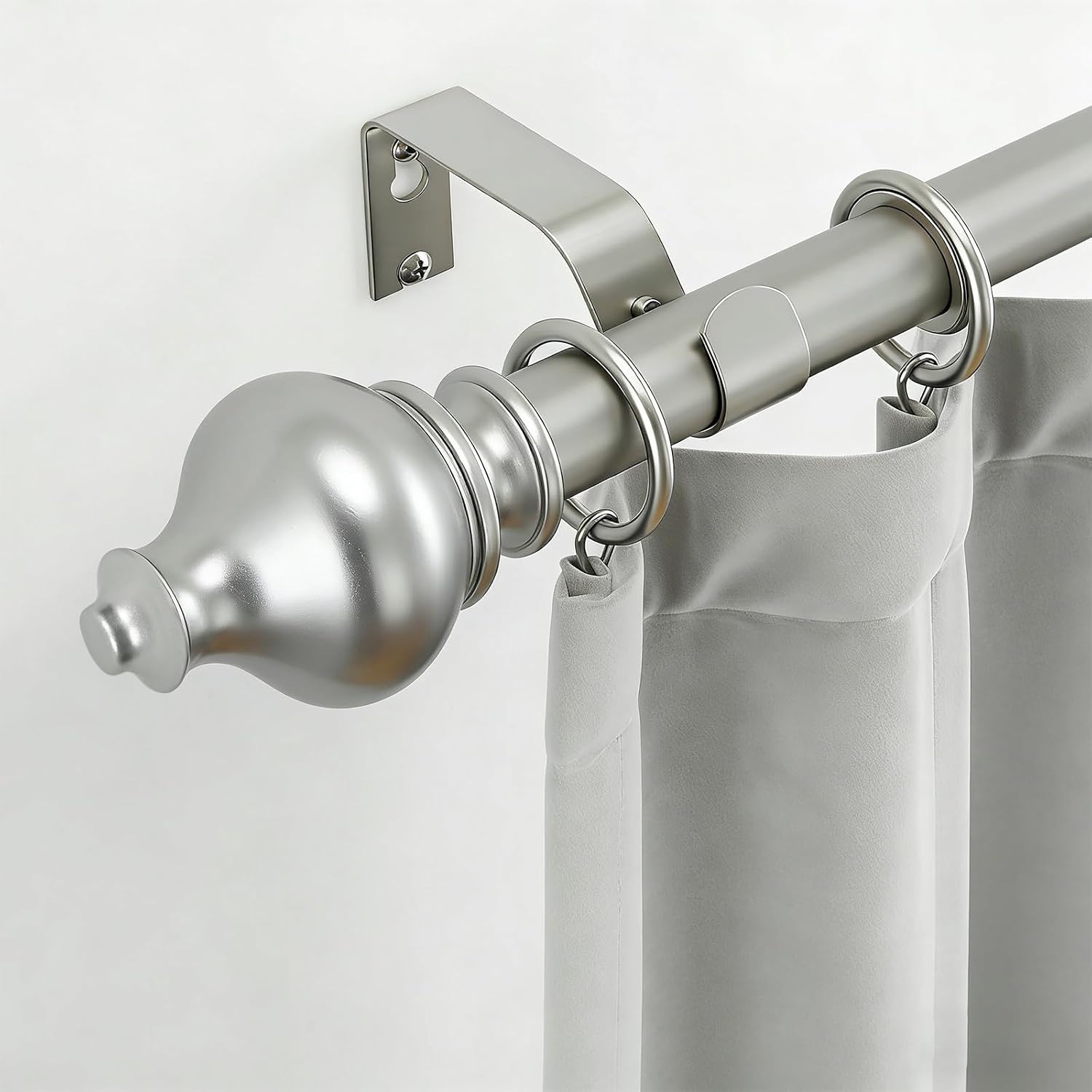 Thumbnail 6 de Jialexin Wall-Mounted Curtain Rod Set, Gold Metal Rod with 17-Inch Adjustable Section