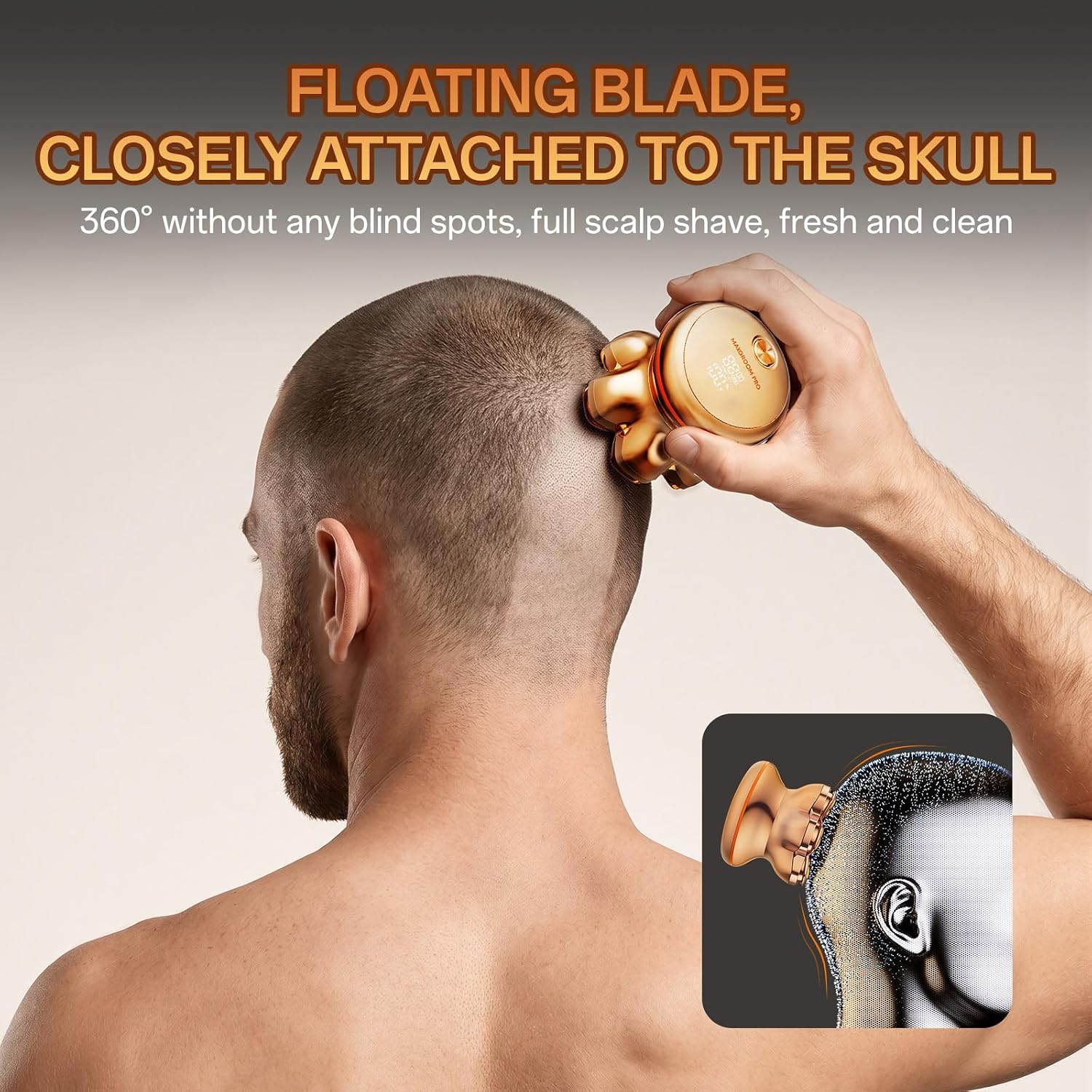 Detalle de MAXGROOM PRO Head Shaver for Bald Men – Upgraded 7D Blade, 150-Min Battery, IPX6 Waterproof