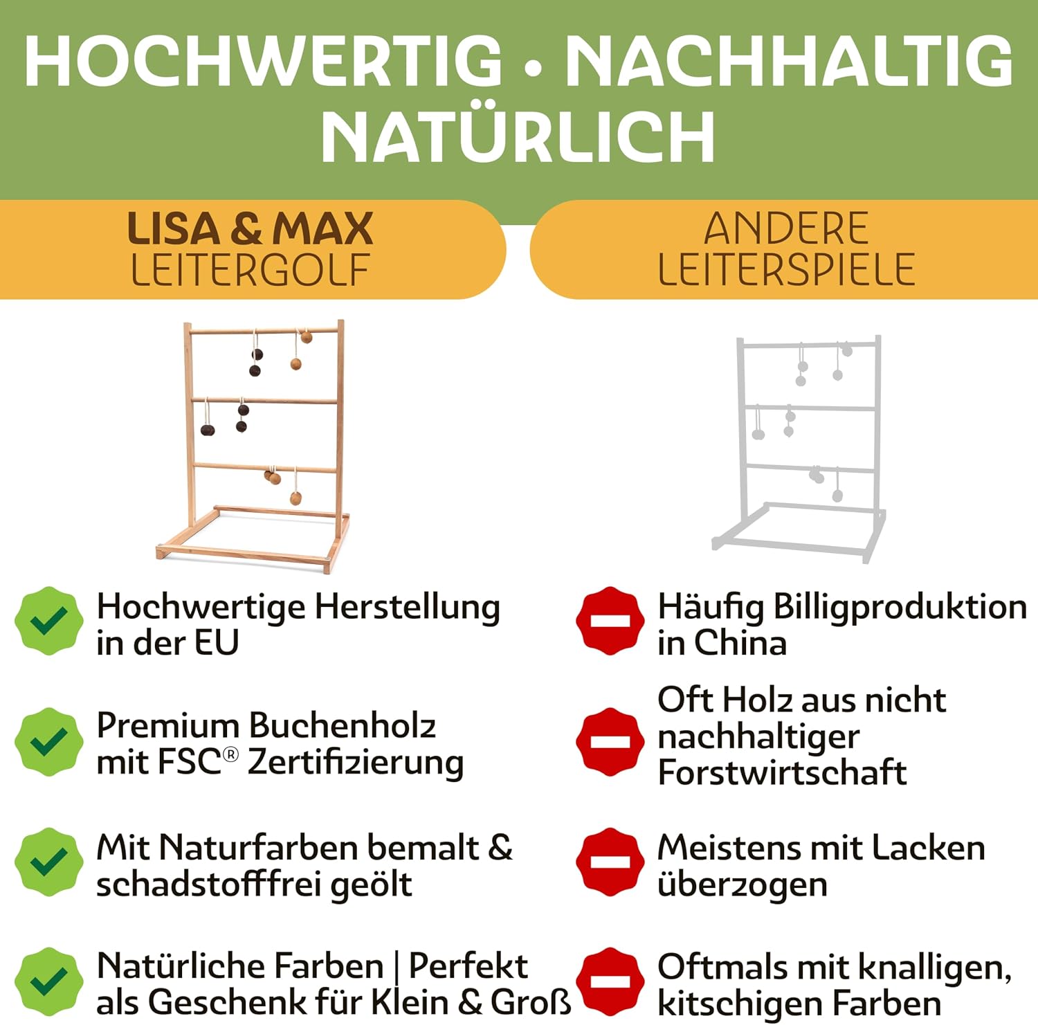 Detalle 2 de Leitergolf Outdoor FSC® Holz Wurfspiel