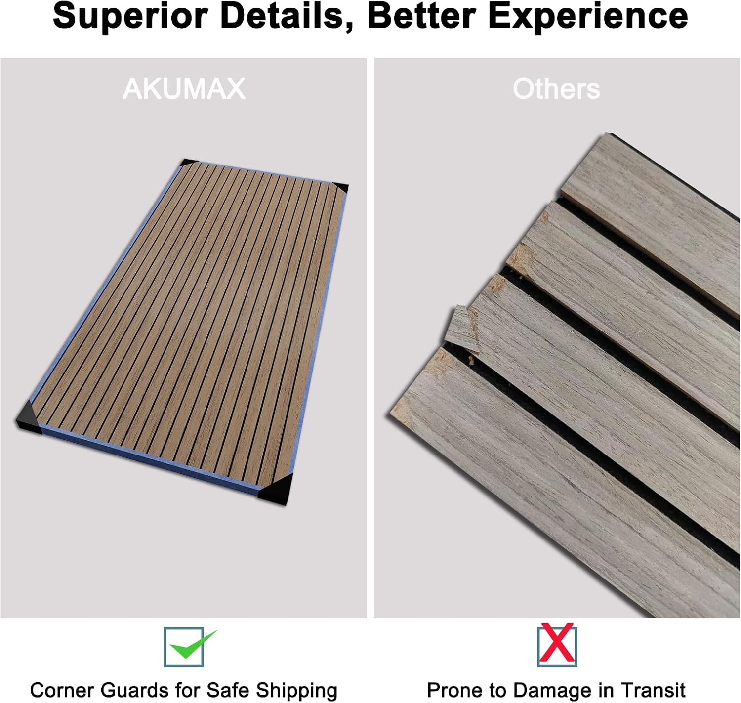 Thumbnail 6 de AKUMAX AM -3D05-Teak-8mm-8P Walnut Acoustic Slat Wall Panels, 4-Pack