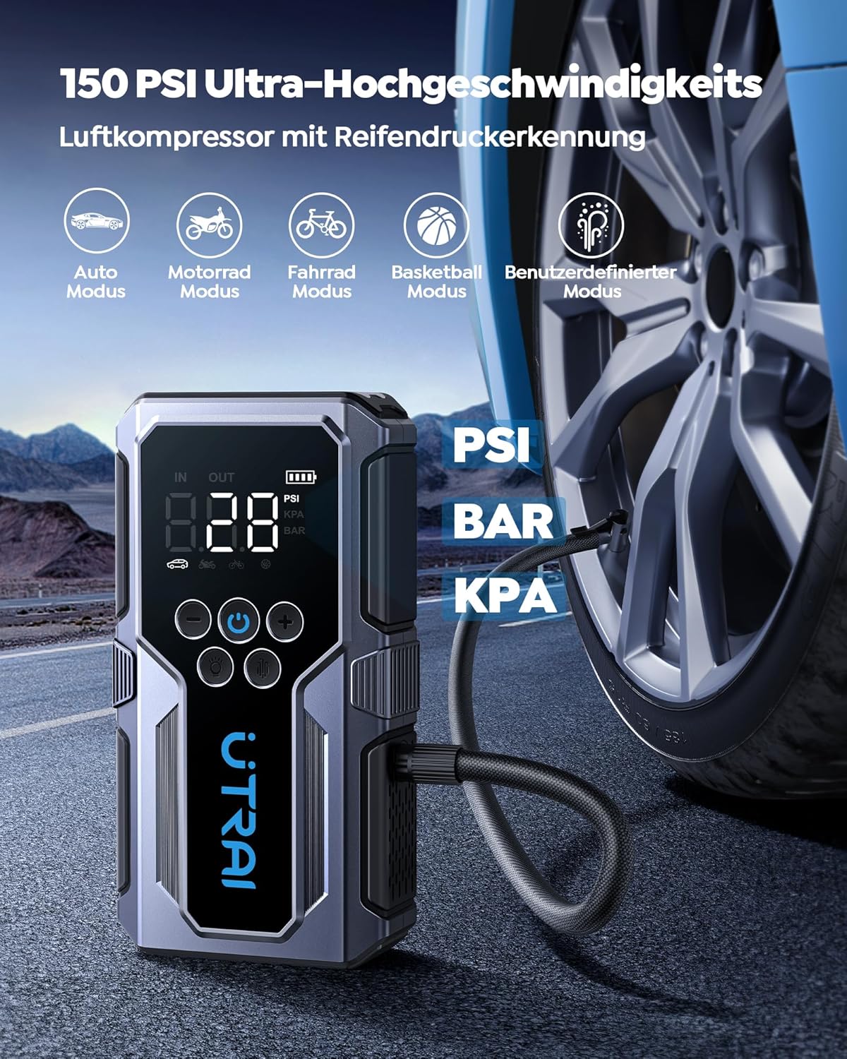 Thumbnail 2 de UTRAI Starthilfe Powerbank 4500A, 15000 mAh – Booster, Kompressor & Notfalllampe