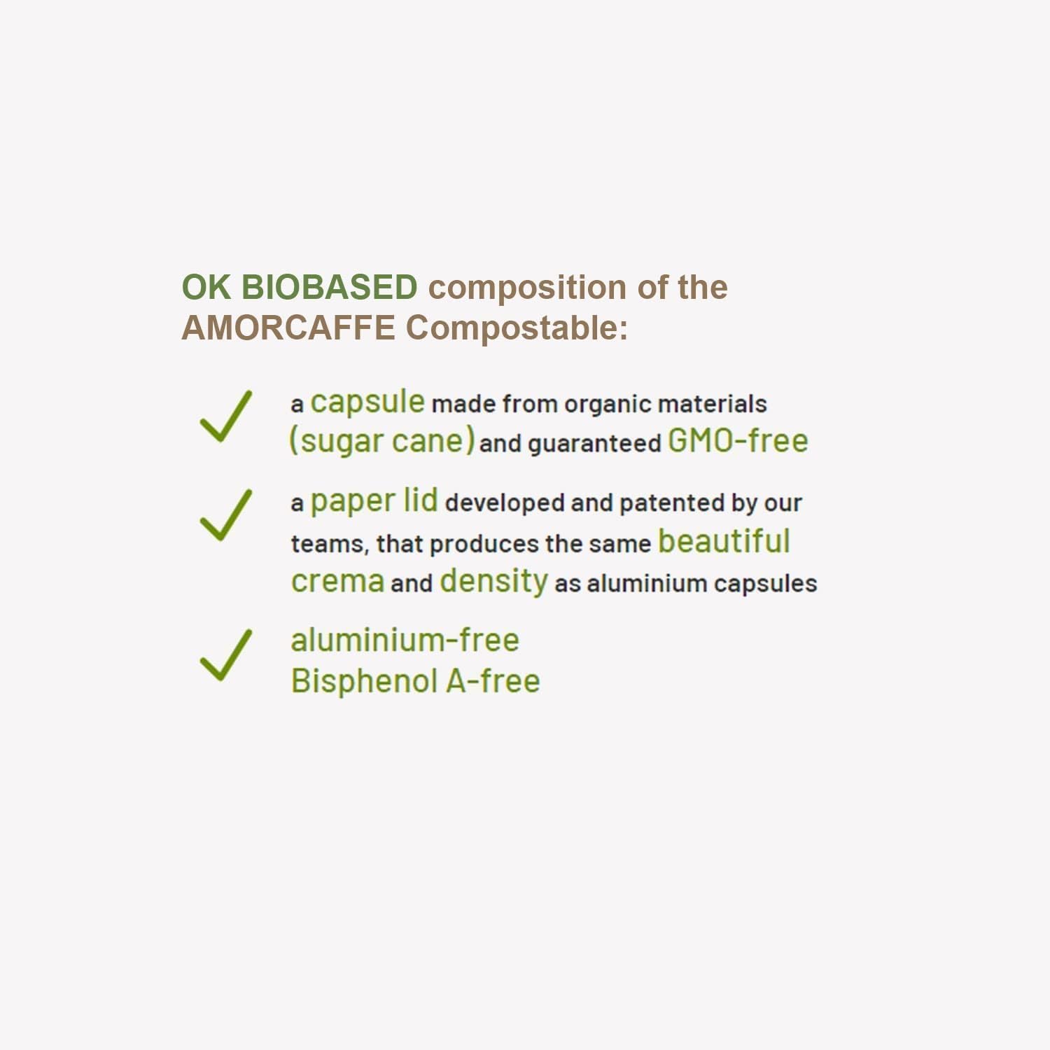 Detalle de Amorcaffe 100 Compostable Capsules for Lavazza A Modo Mio – Colombia Taste