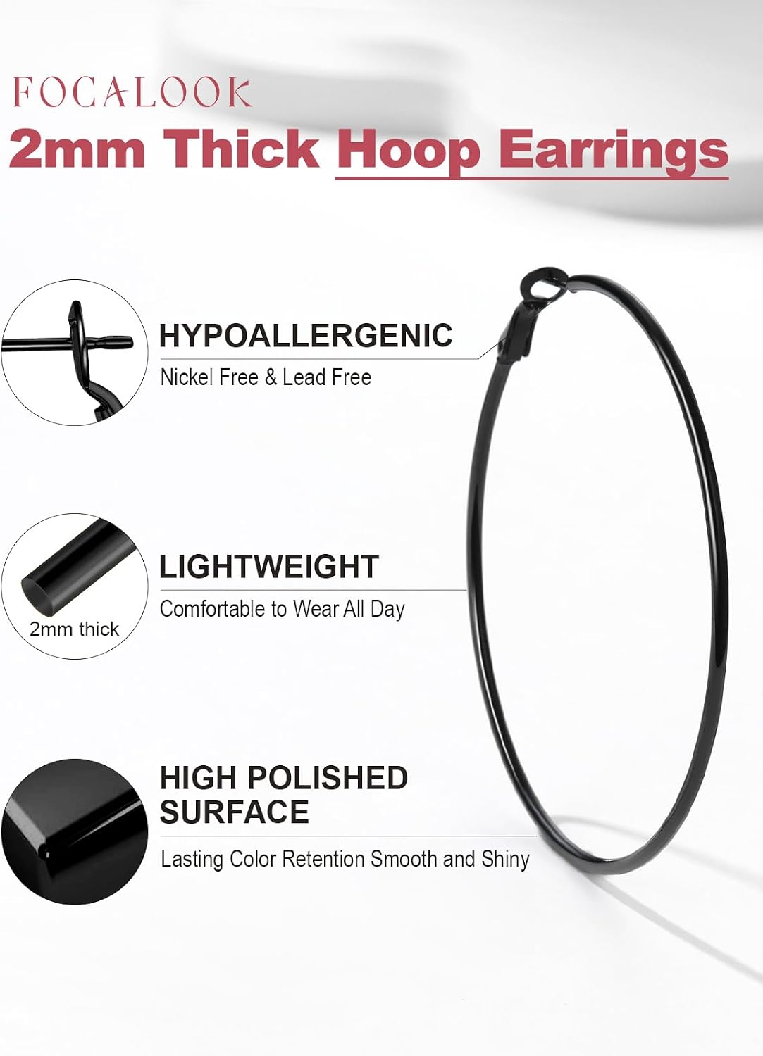 Thumbnail 3 de FOCALOOK Boucles d'Oreilles Créoles 30mm