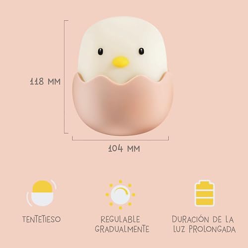 Thumbnail 2 de MegaLight Eggy Eggy luz nocturna LED táctil para niños y lactancia (carga USB)