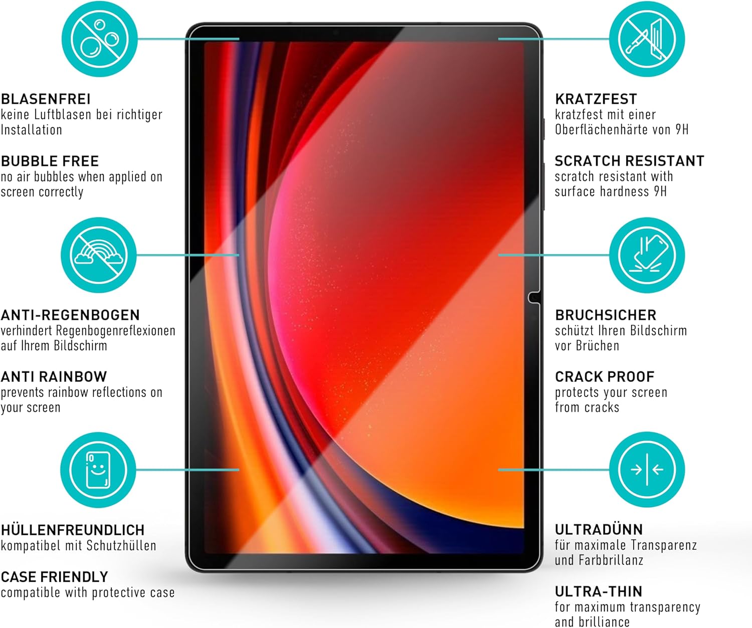 Thumbnail 4 de smartect Schutzglas Samsung Galaxy Tab S9 9H