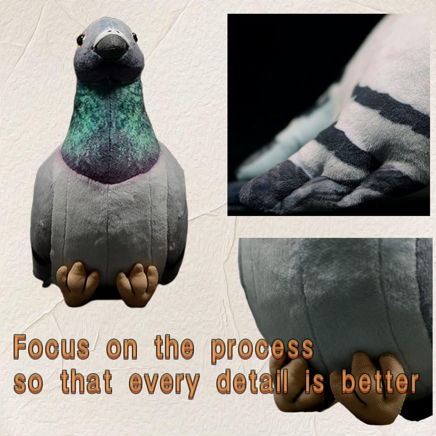 Detalle de lilizzzhoumax Pigeon Plush 9inch: Realistic Rock Dove Stuffed Toy