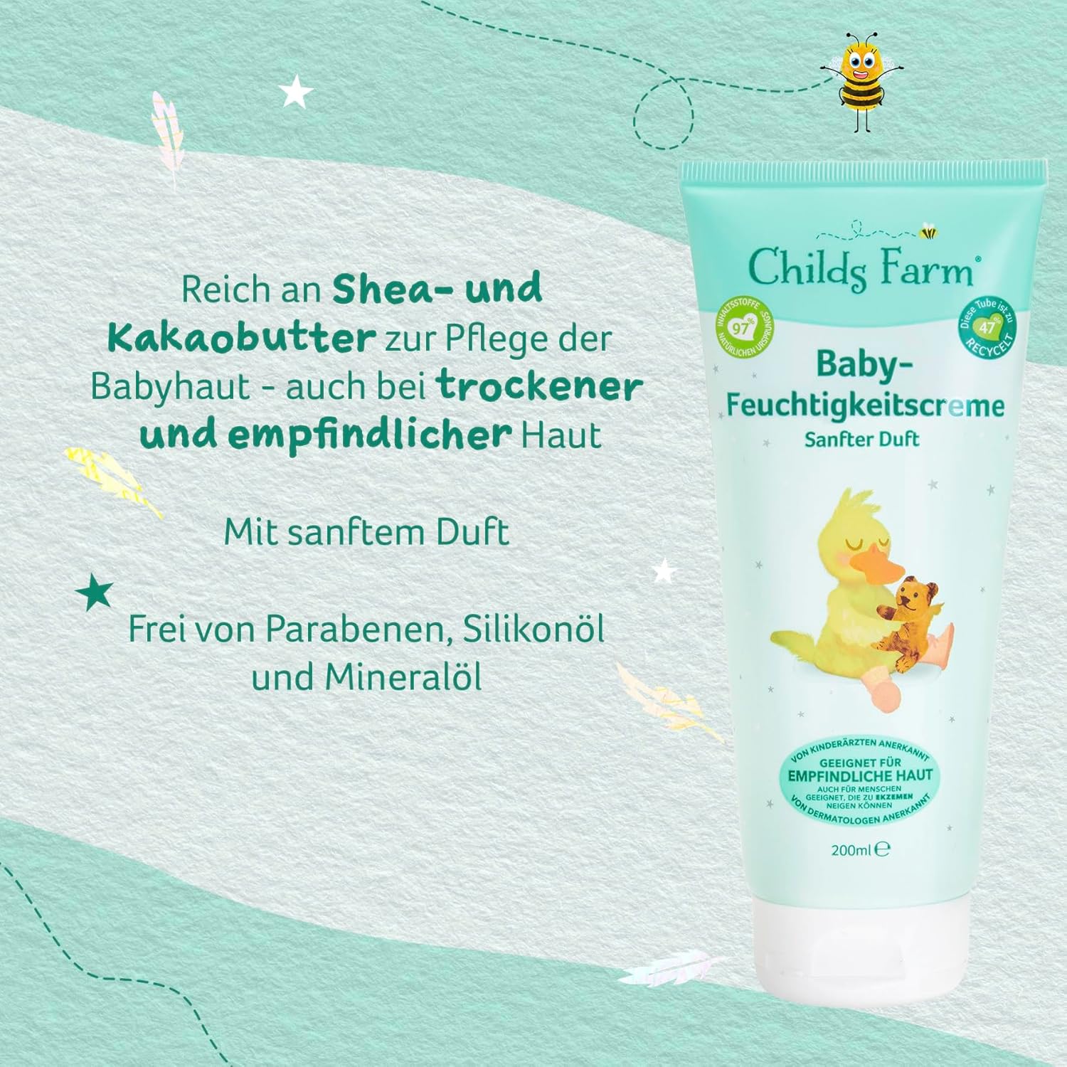 Thumbnail 3 de Childs Farm Baby-Feuchtigkeitscreme (200 ml) – leicht duftend für trockene, empfindliche & neurodermitisneigende Haut