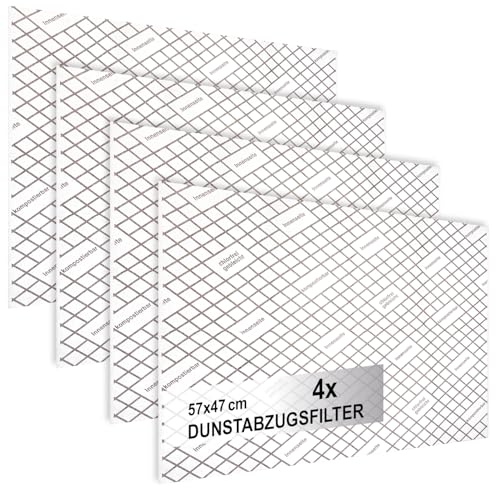Detalle de COM-FOUR 4x Filtro di aspirazione piatto per cappa aspirante – 57 × 47 cm, tagliabile, indicatore di saturazione