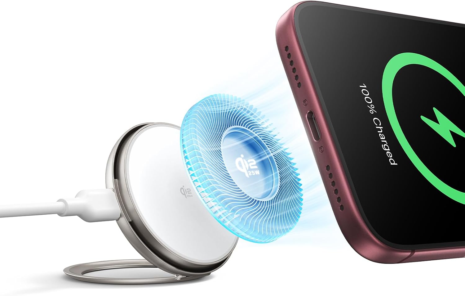 Detalle de ESR 2C589 Cyclone Qi2.2 25W Magnetic Wireless Charger with Adjustable Stand