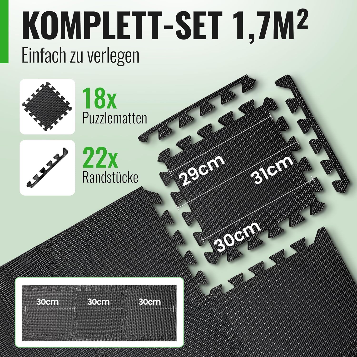Detalle de AthleticPro Bodenschutzmatte 60x60cm 20% dicker