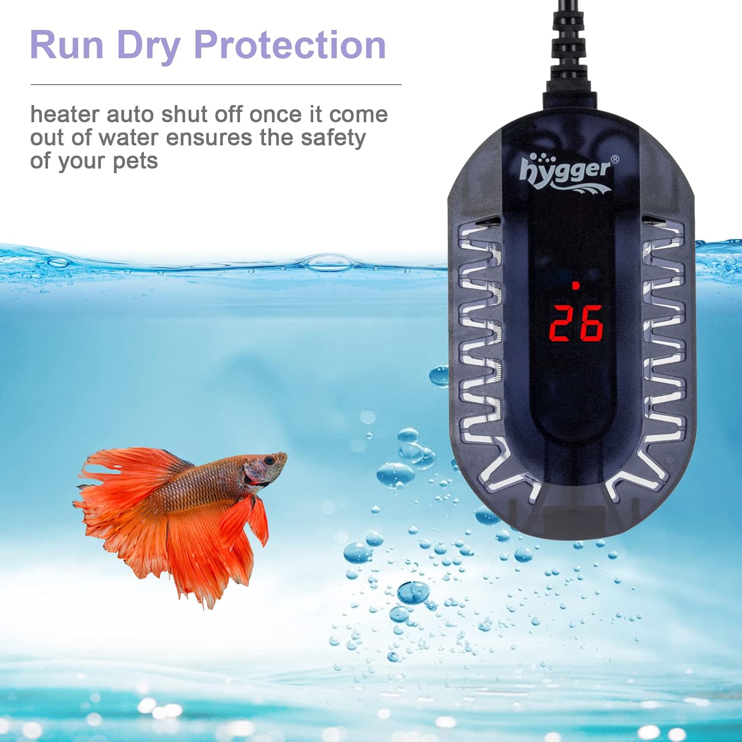 Thumbnail 1 de hygger Aquarium Heizung 50 W mit externem Controller und Thermometer (für 1–25 l)
