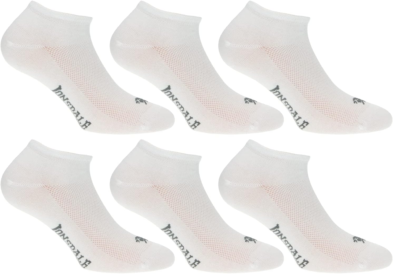 Detalle de Lonsdale Invisible Fresh: 6 Paia di Calzini Sneaker in cotone Piquet, comfort e versatilità