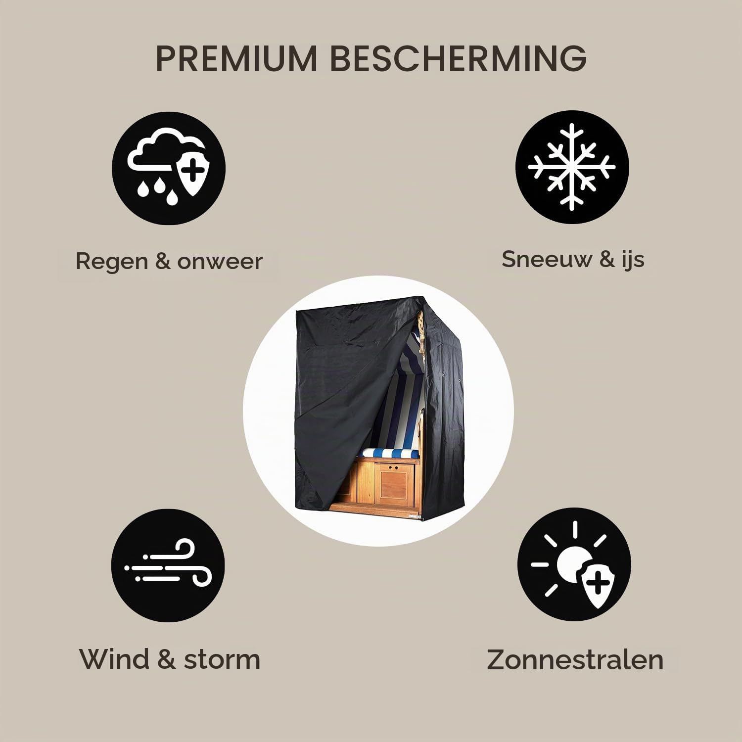 Detalle 2 de Springreen SG-BCA-001 beschermhoes voor strandstoelen, waterafstotend en uv-bestendig