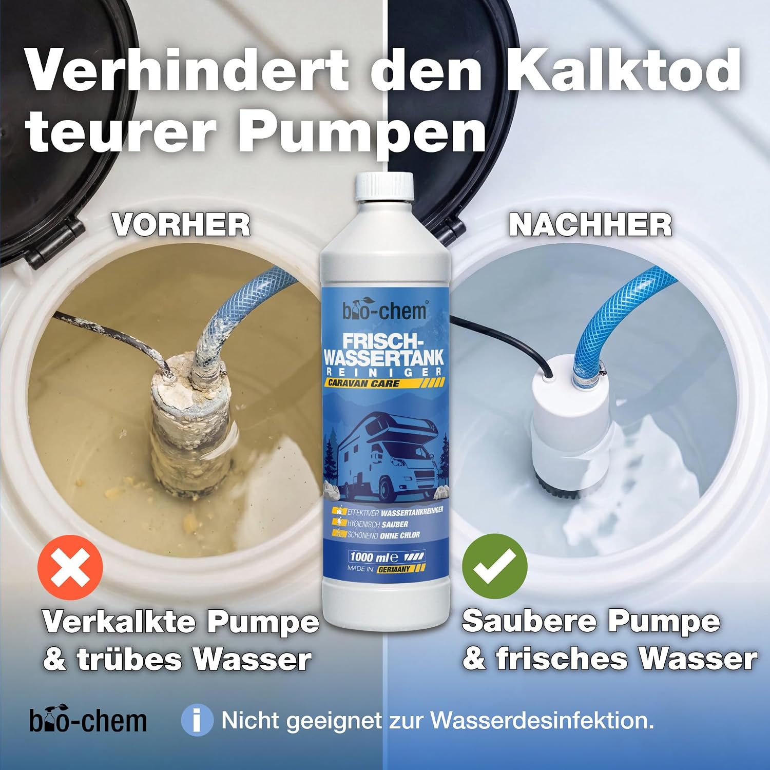 Thumbnail 2 de bio-chem Wassertank Reiniger Wohnmobil 2x 1L – Frischwassertank-Reiniger für Wohnwagen & Camper