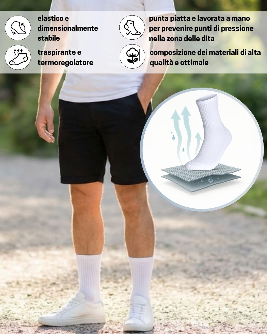 Thumbnail 2 de sockenkauf24 Calze Sportive Uomo tipo tennis Crew (6 paia) in spugna rinforzata