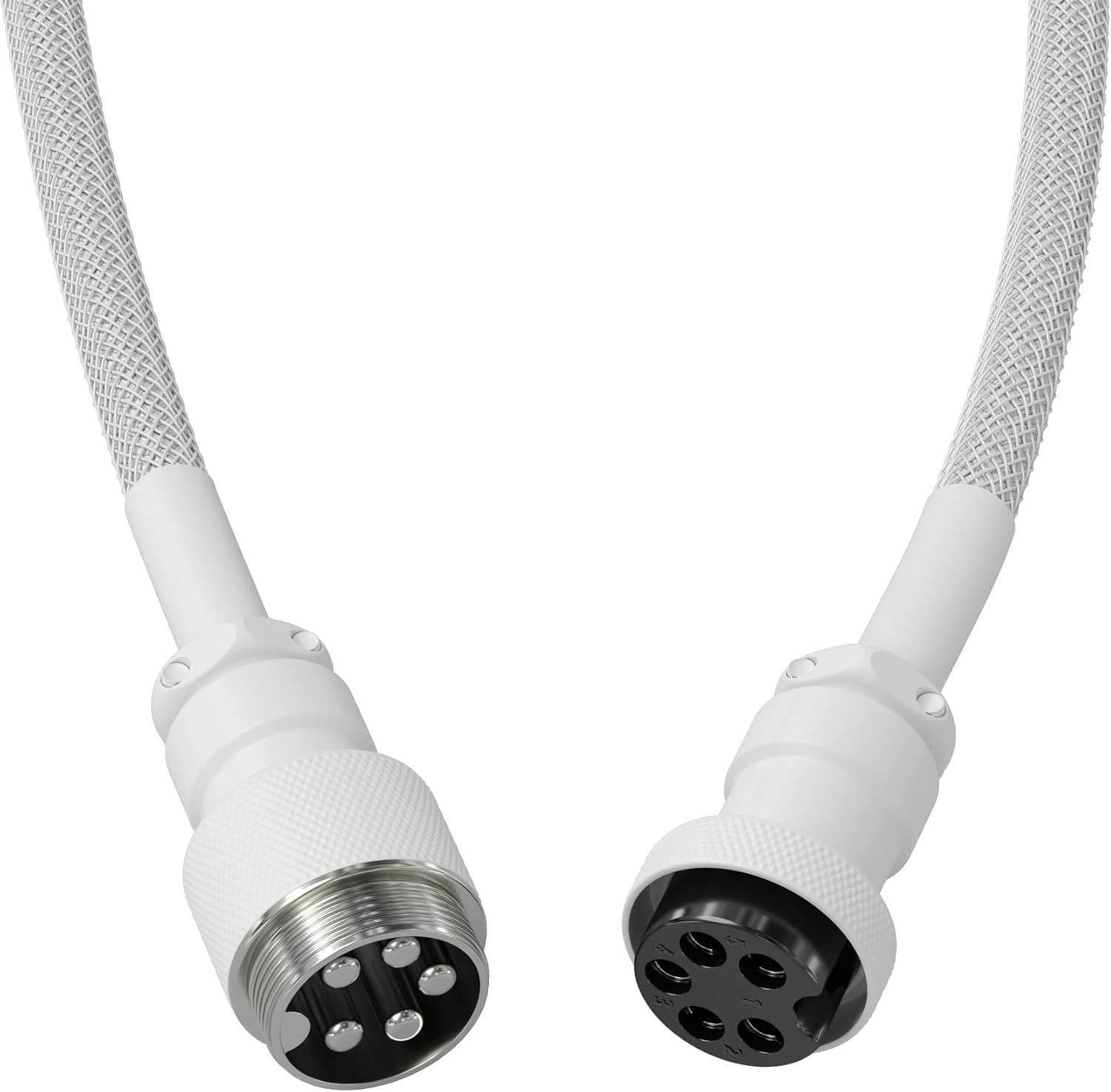 Detalle de GLORIOUS Gaming Premium Coiled Keyboard Cable – USB-C auf USB-A (5-poliger Aviator) Ghost White