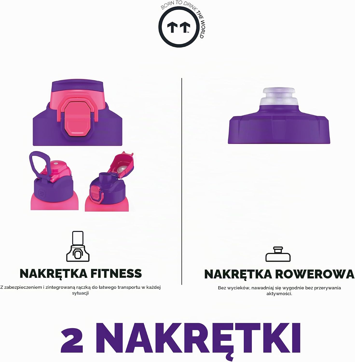 Detalle de Cool Bottles CBSP9LAX – butelka termiczna 950 ml Los Angeles, dwie zakrętki