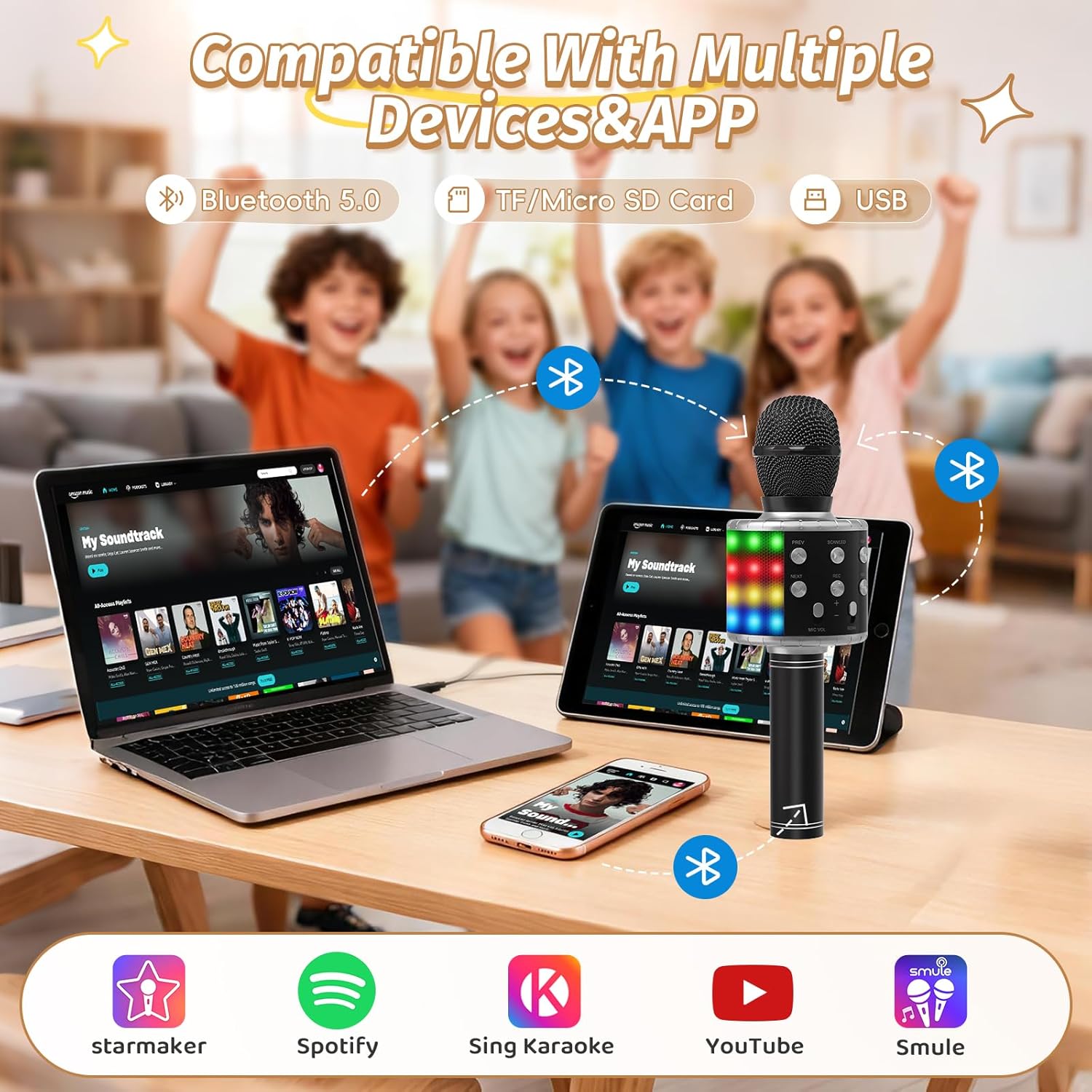 Thumbnail 2 de Fede Karaoke Mikrofon Bluetooth für Kinder 🎤